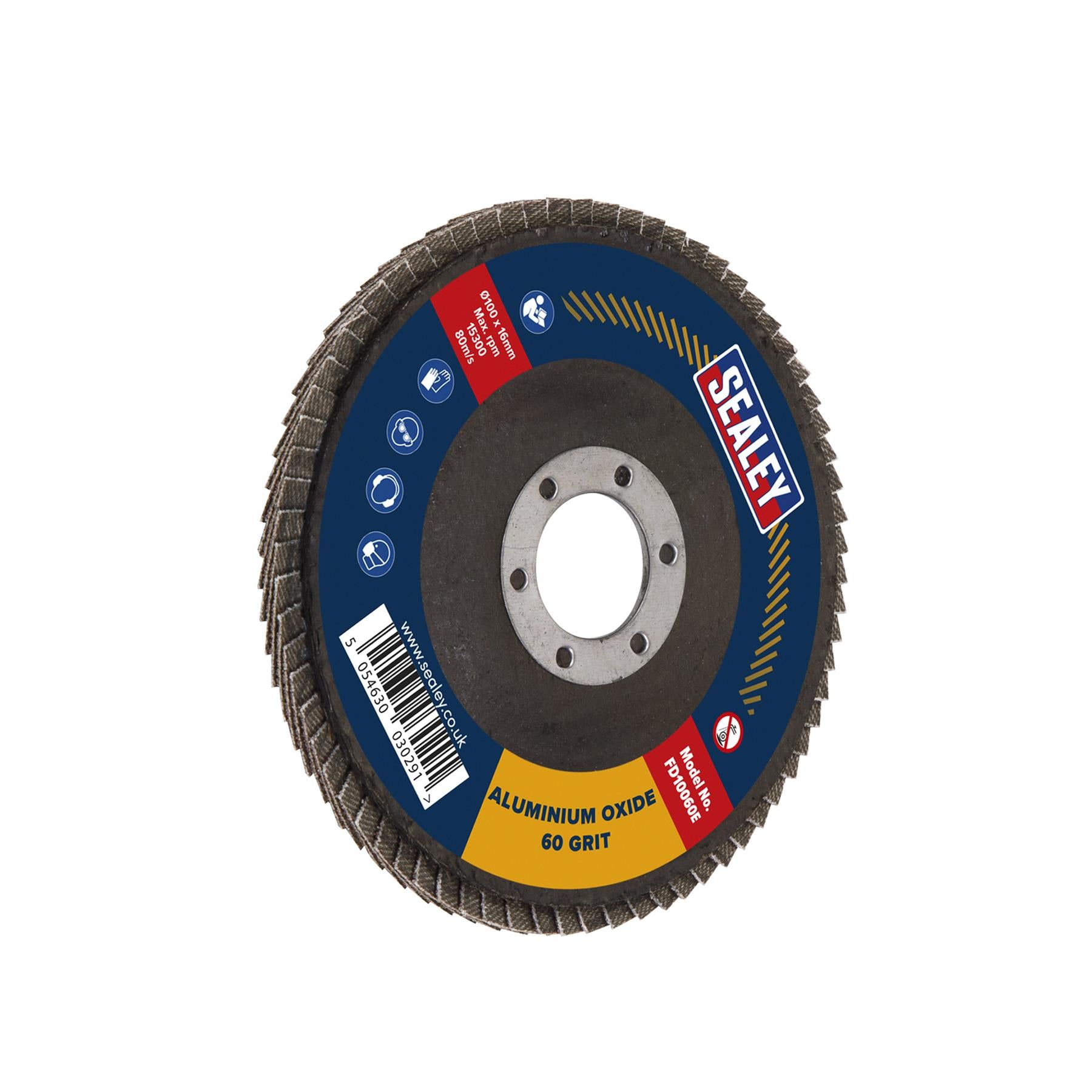 Sealey Flap Disc Aluminium Oxide Ø100mm Ø16mm Bore 60Grit