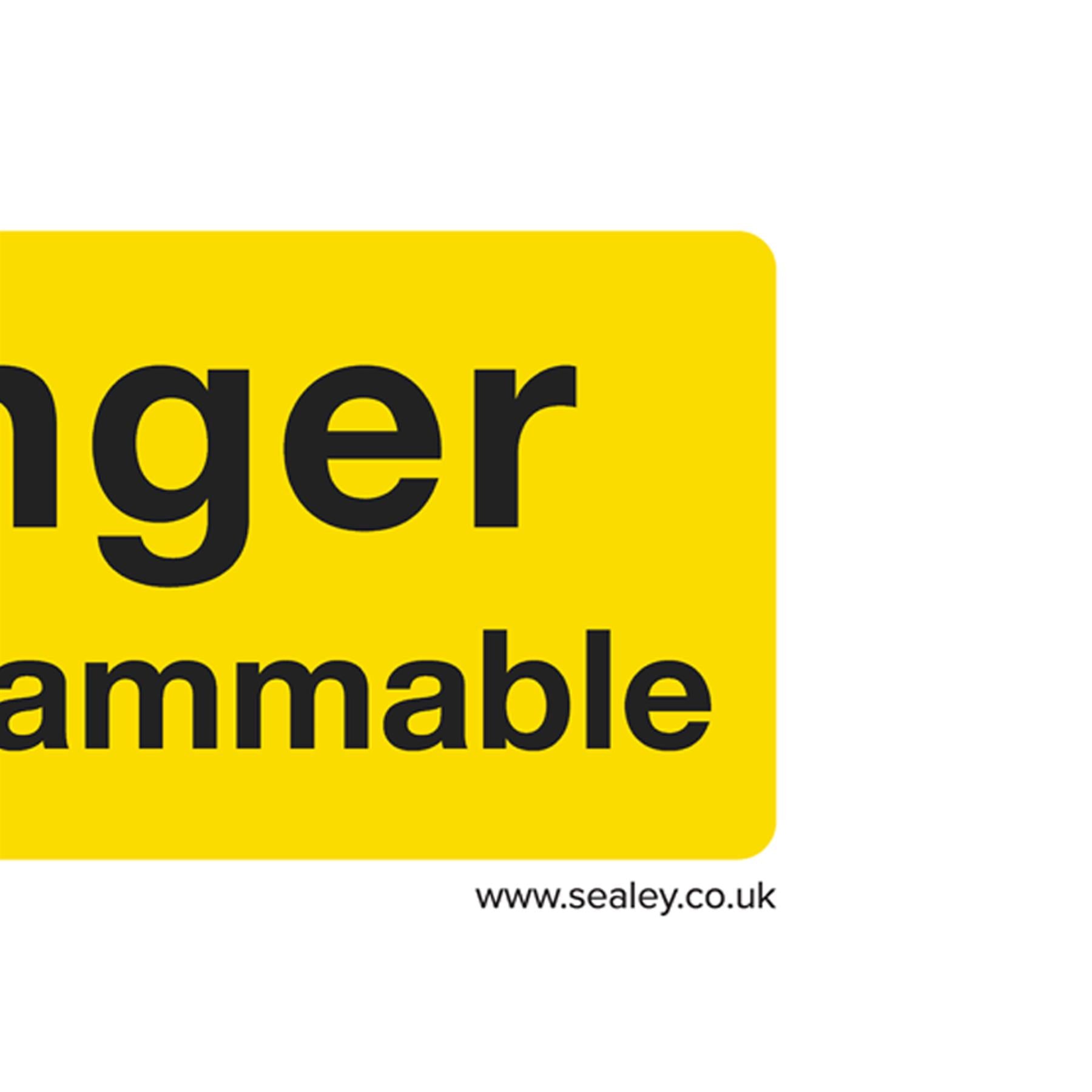 Sealey Safety Sign - Danger Highly Flammable - Plastic - Pack of 10