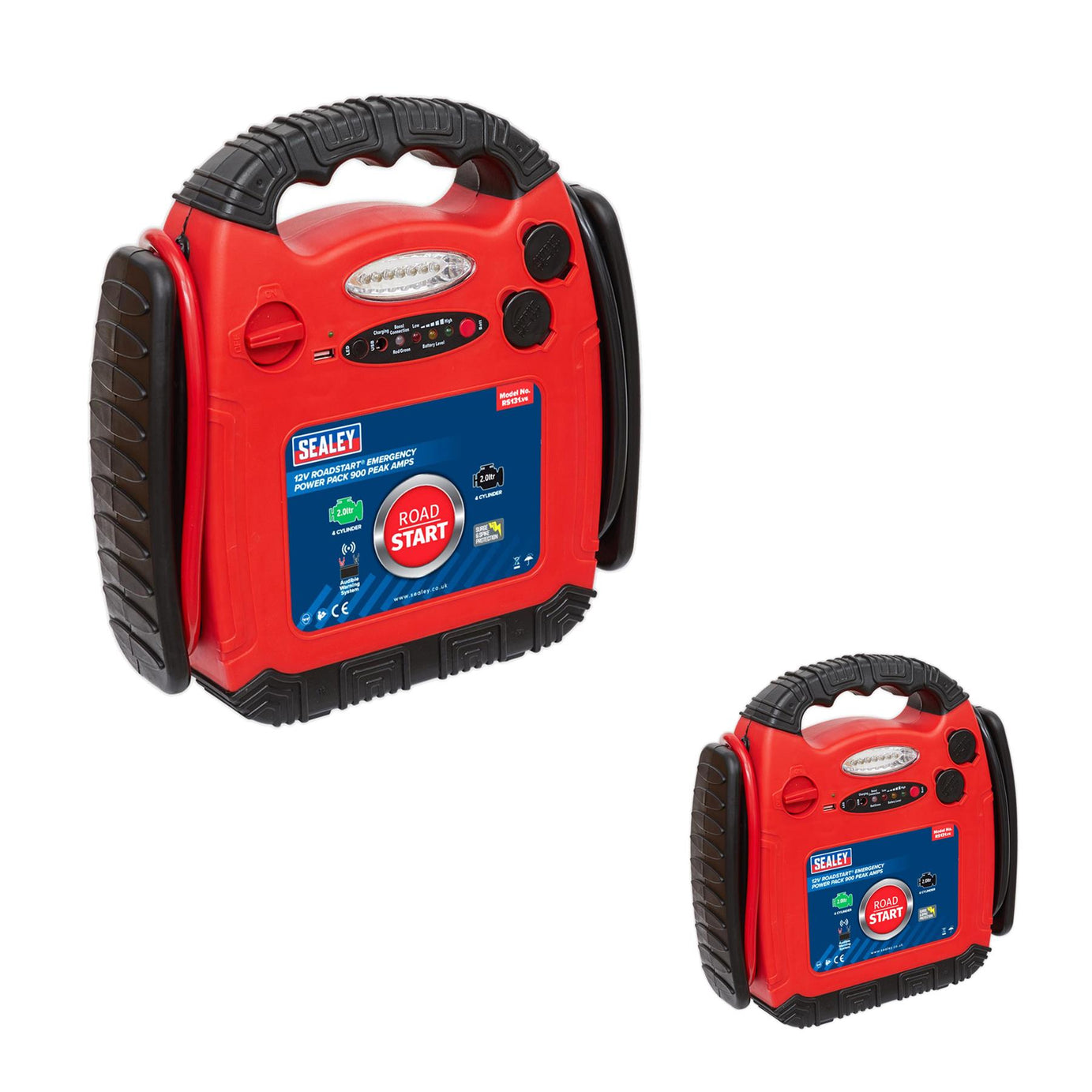 Sealey RoadStart Emergency Jump Starter 12V 900A Peak Amp - RED