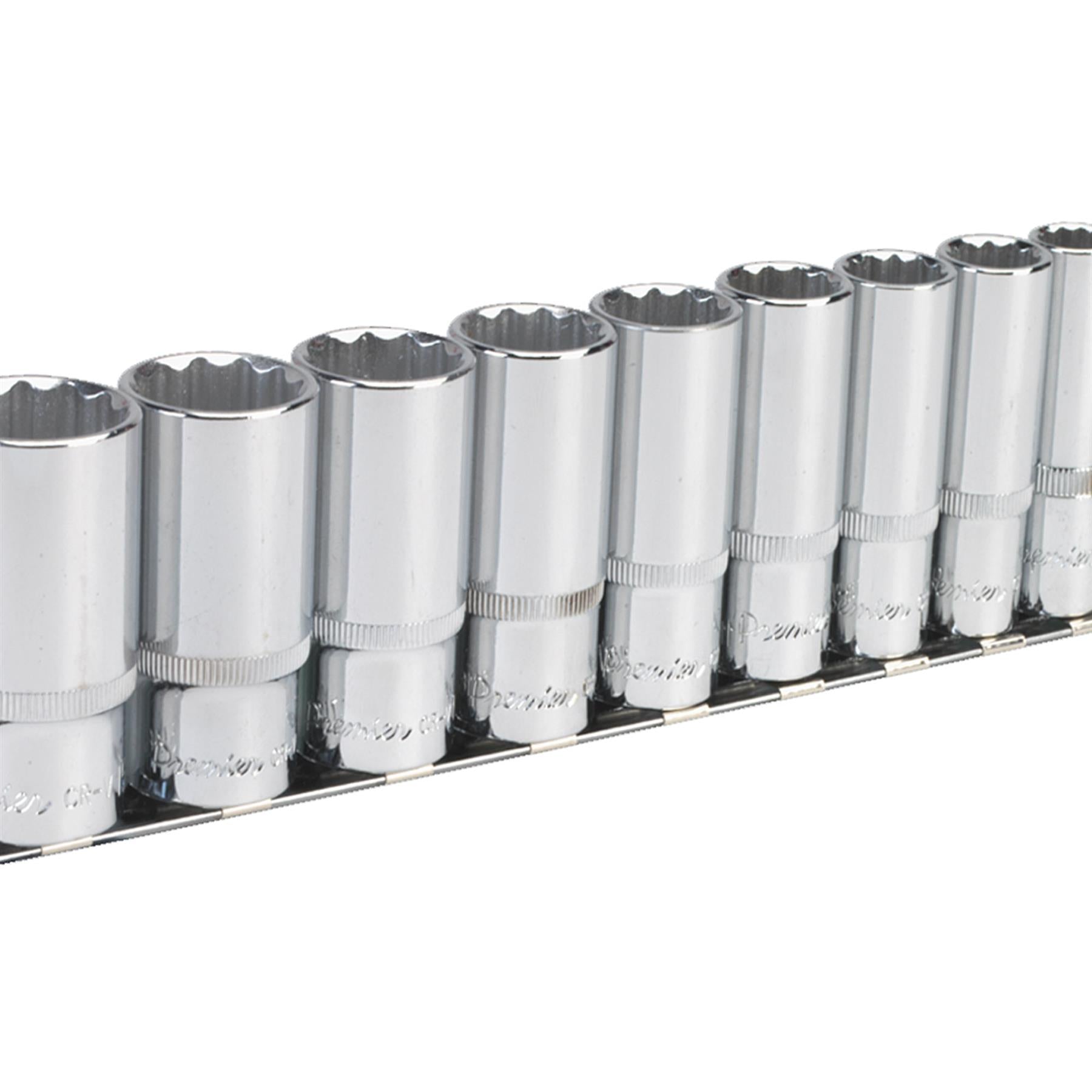 Sealey Socket Set 11pc 3/8"Sq Drive 12pt Deep WallDrive Imperial