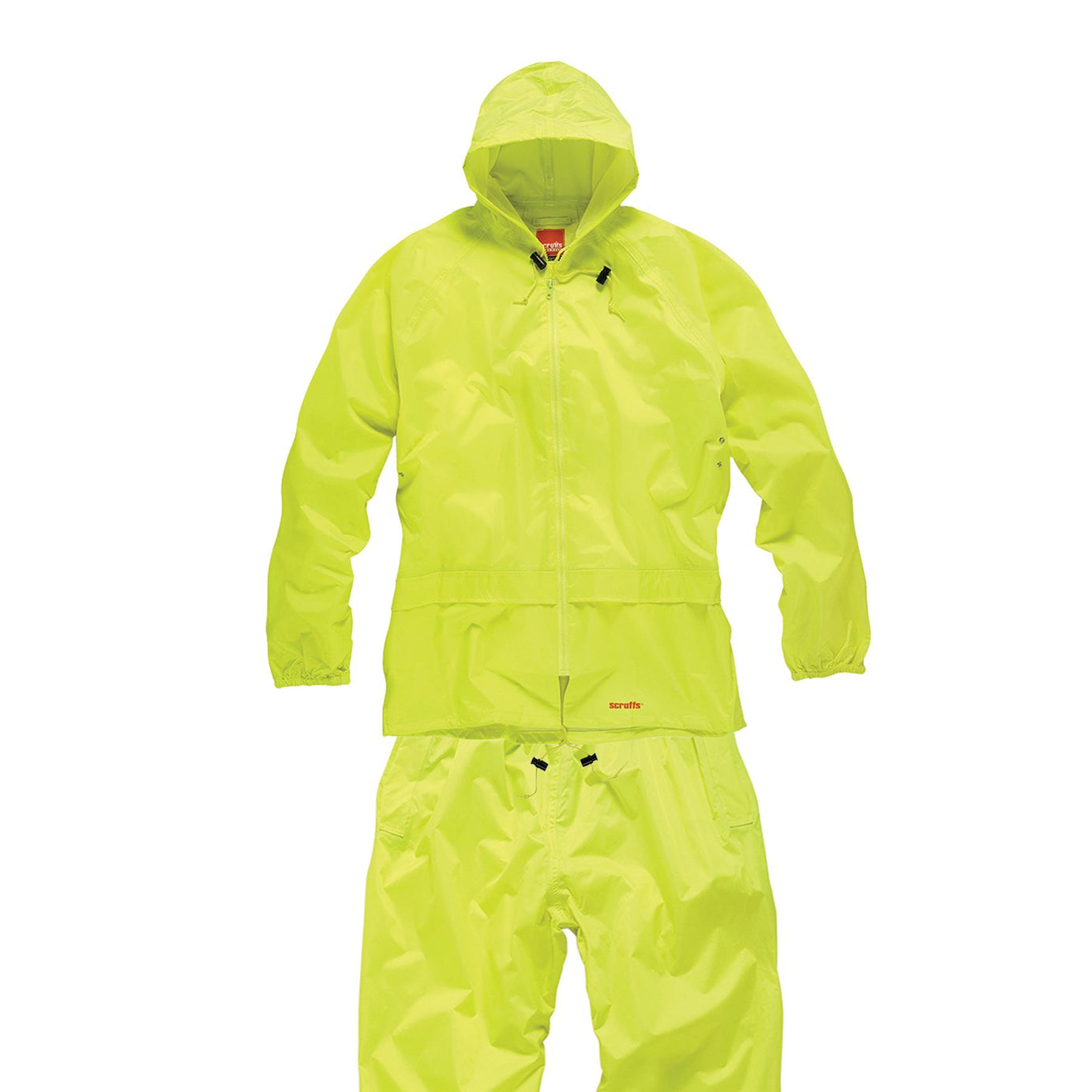 Scruffs Hi Viz High Visibility Waterproof Work Jacket Rain Coat Suit Trouser XL