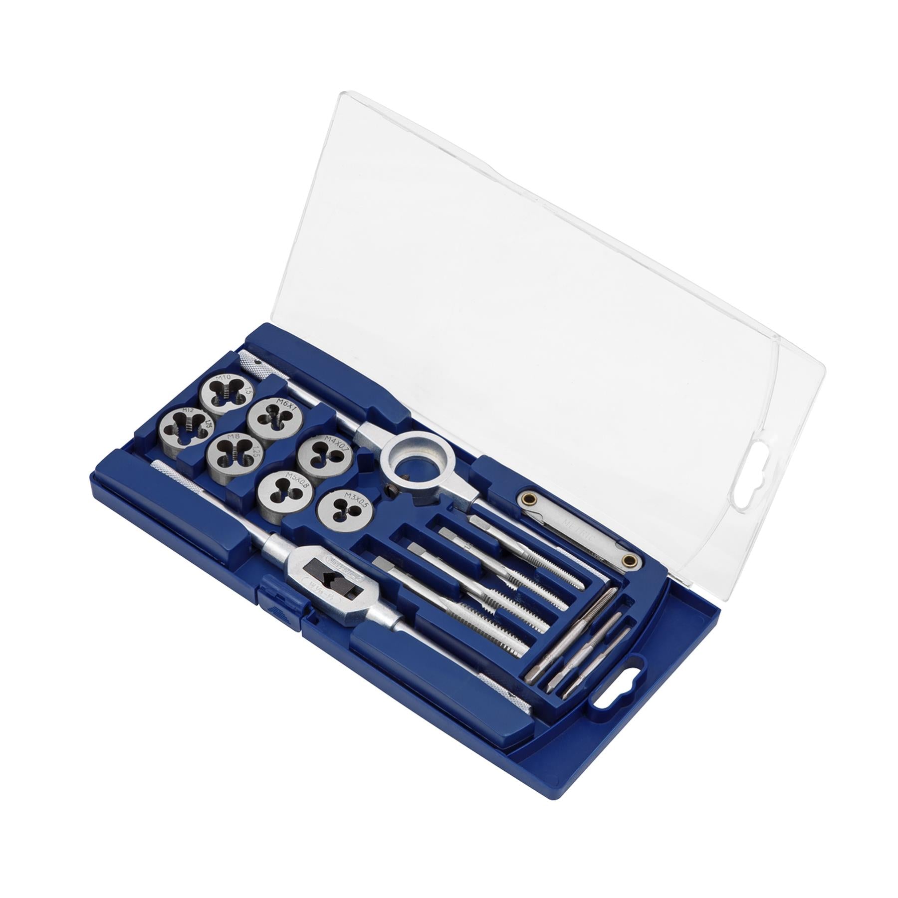 Sealey 17pc Tap & Die Set Metric Thread Cutting/Repairing Set Steel M3 - M12