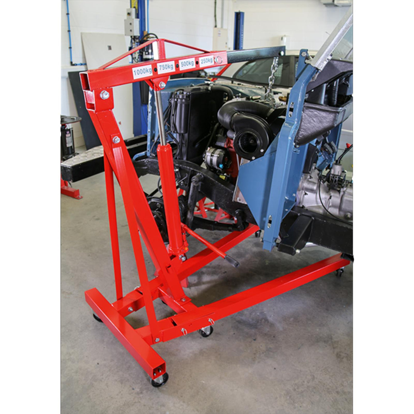 Sealey SC10 Mobile Workshop Folding Crane 1tonne 'KD' Type Long Reach Extendable