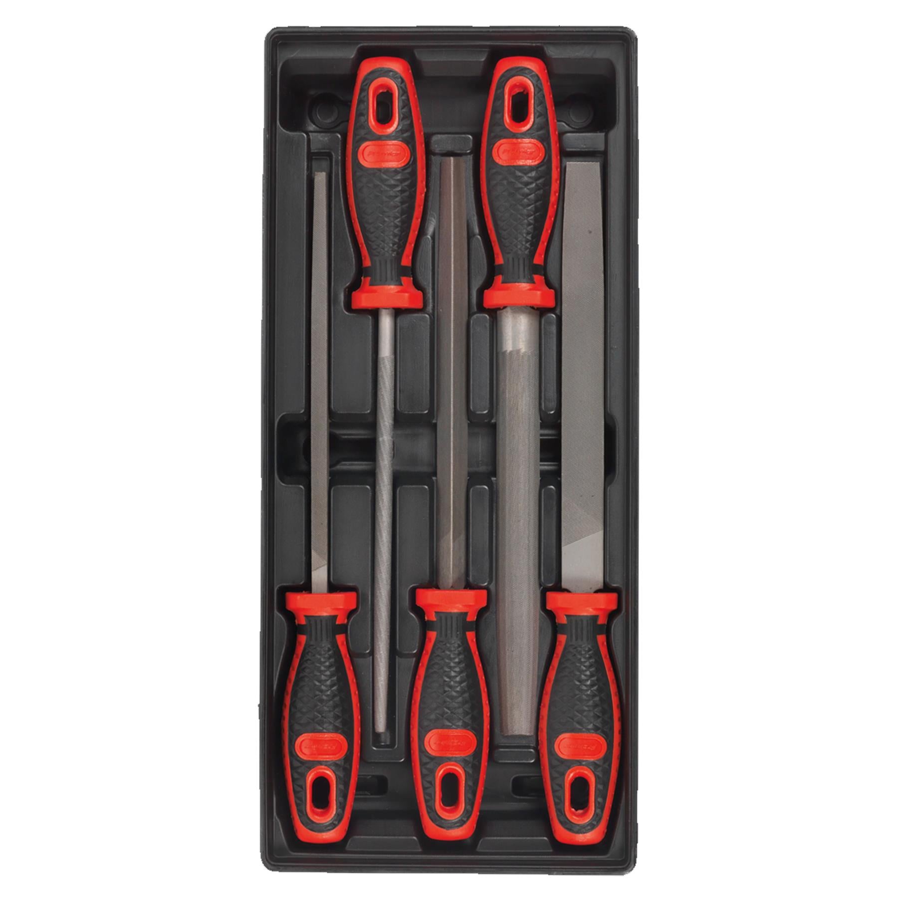 Tool Tray with Engineers File Set 5pc With Lifetime Guarantee Sealey