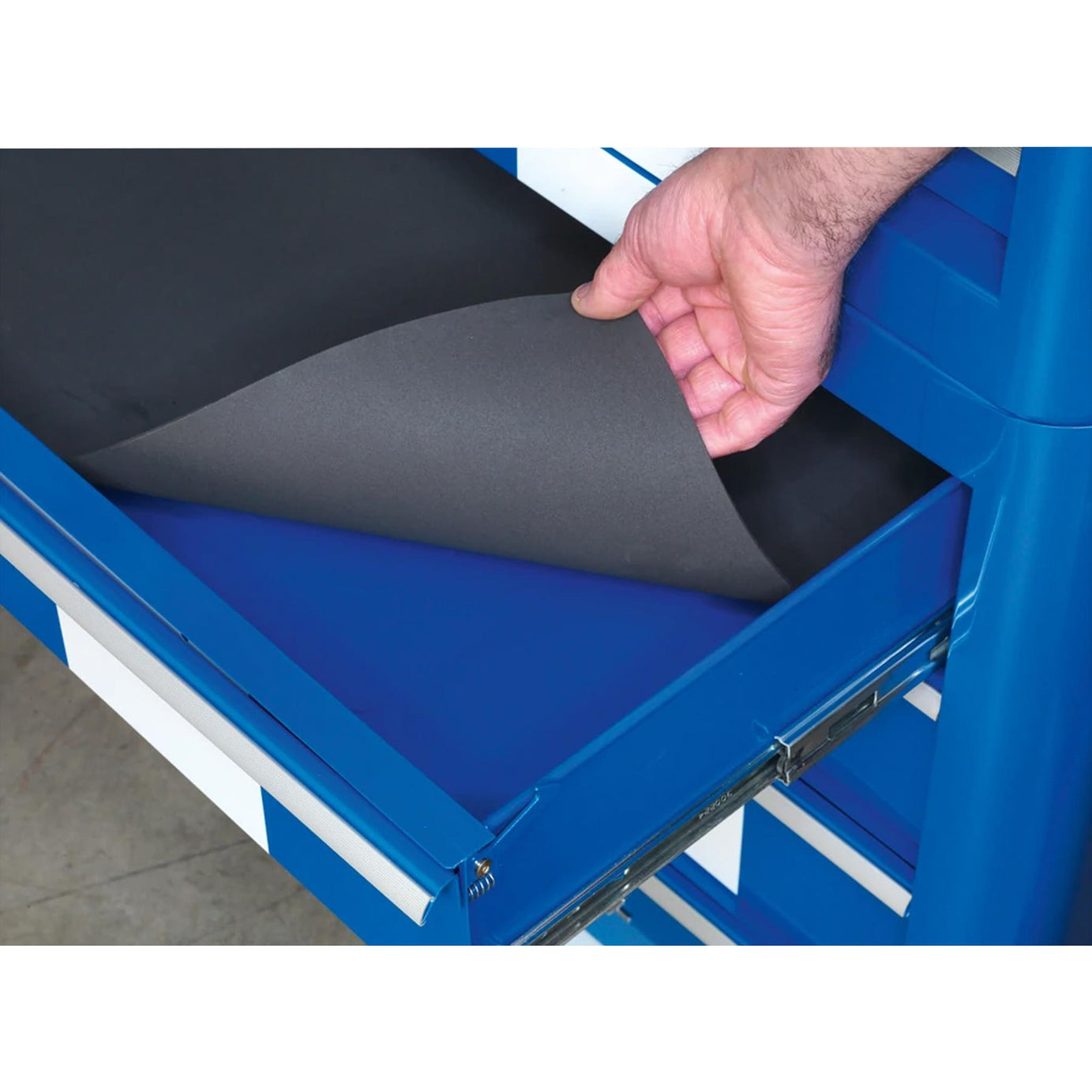 Sealey Rollcab 4 Drawer Retro Style - Blue with White Stripes