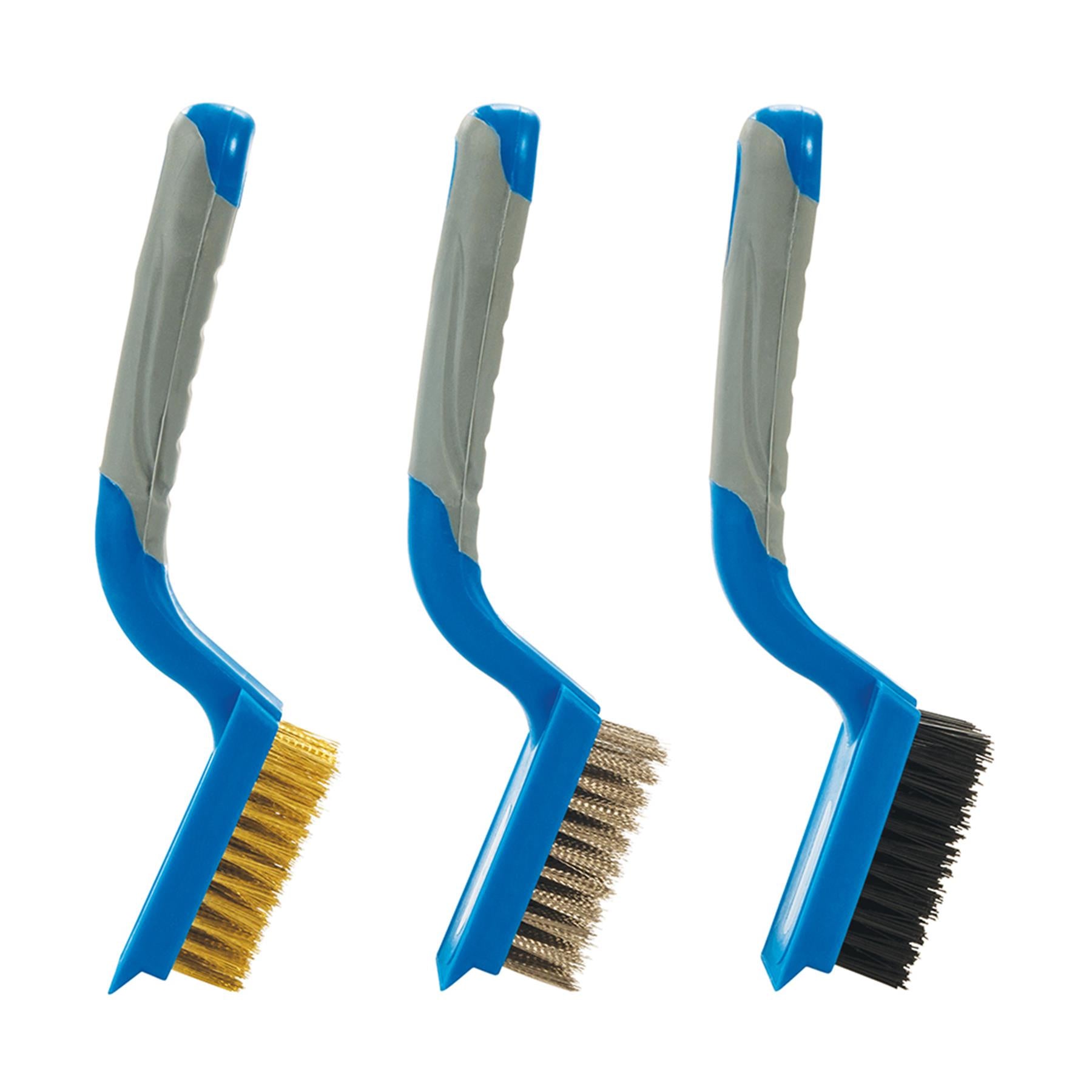 3Pce Wire Brush Set Removing Rust Scale Surface Preparation Cleaning Garage