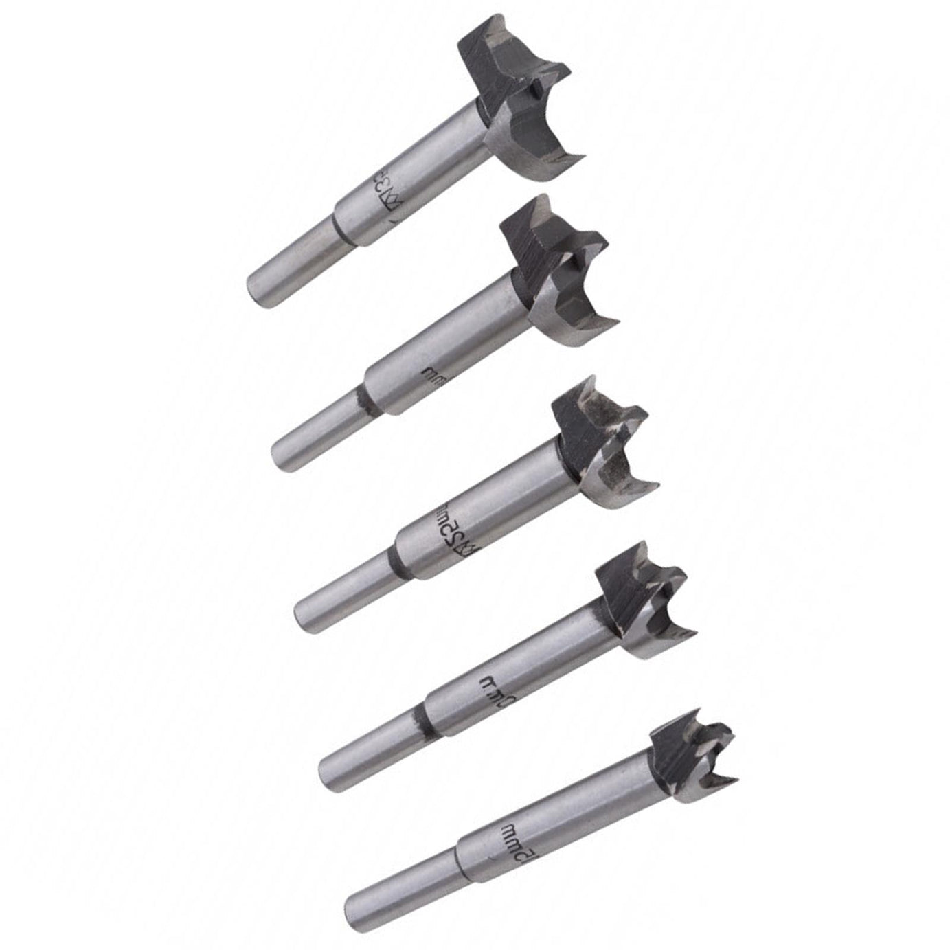 BlueSpot 5pc Forstner Bit Set Drill 15mm 20mm 25mm 30mm 35mm Wood Hole Precision