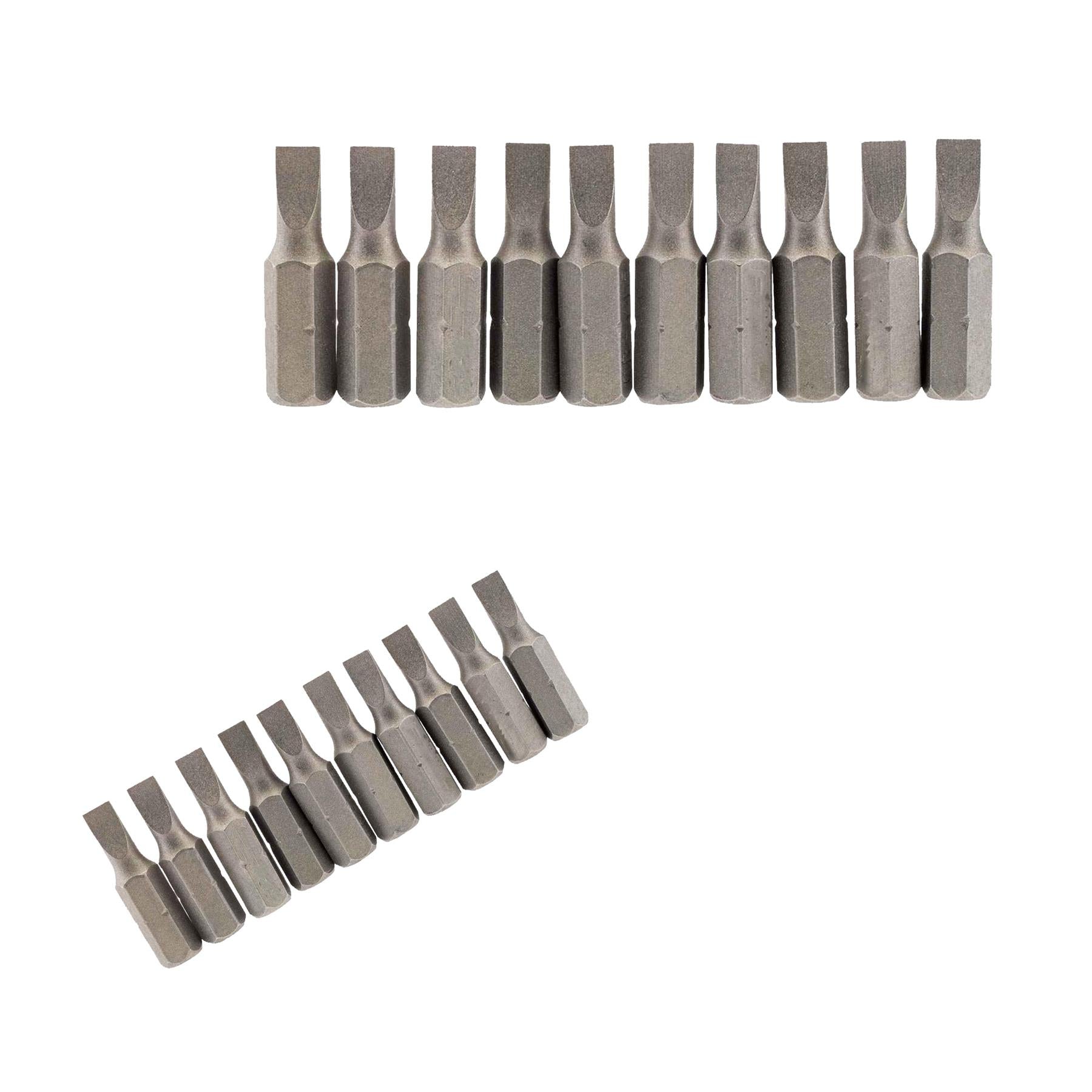 Slotted Screwdriver Bits 6mm CRV Chrome Vanadium Steel 1/4" Hex Drive 10Pcs
