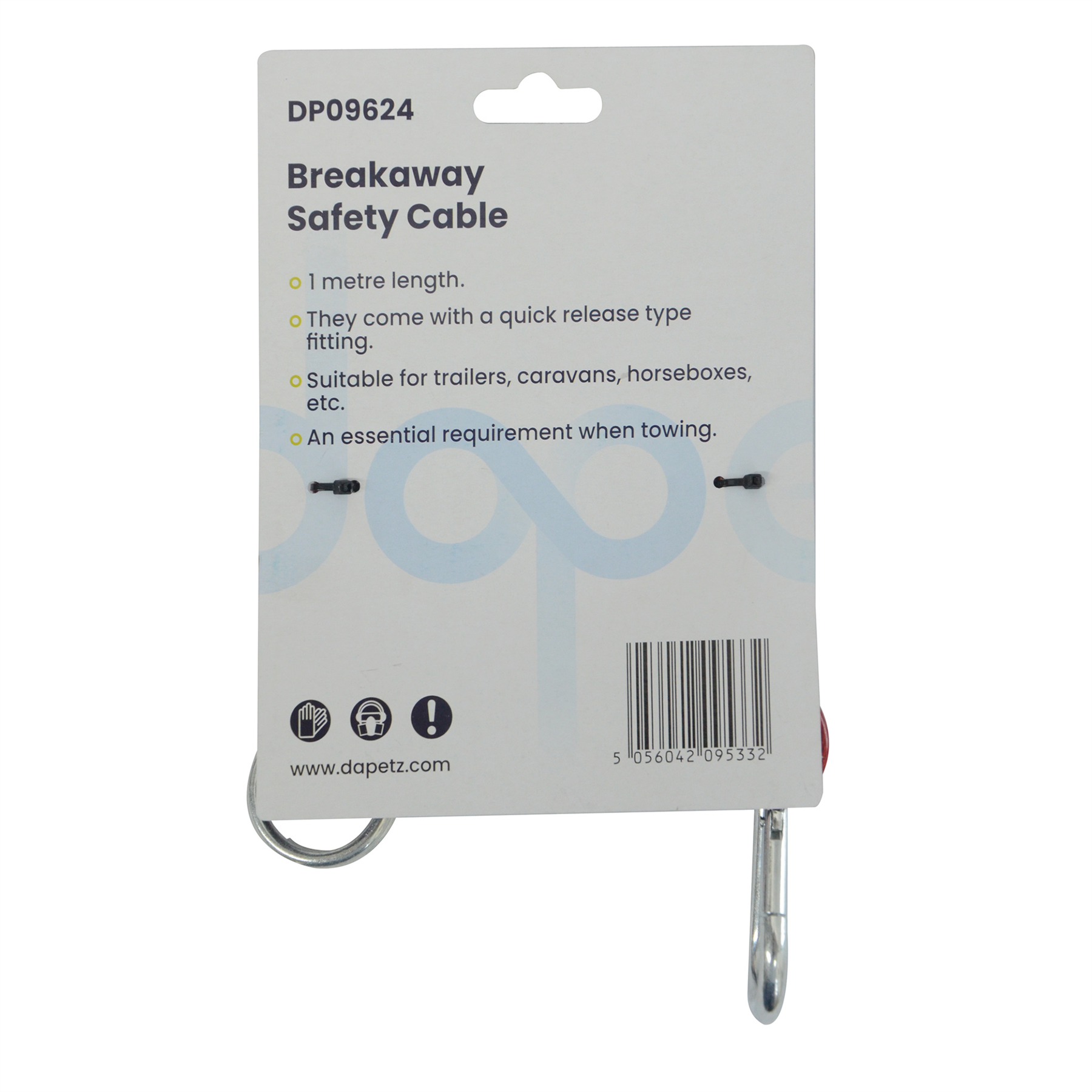 Breakaway Brake Safety Cable Caravan Trailer Heavy Duty Quick Release Clip