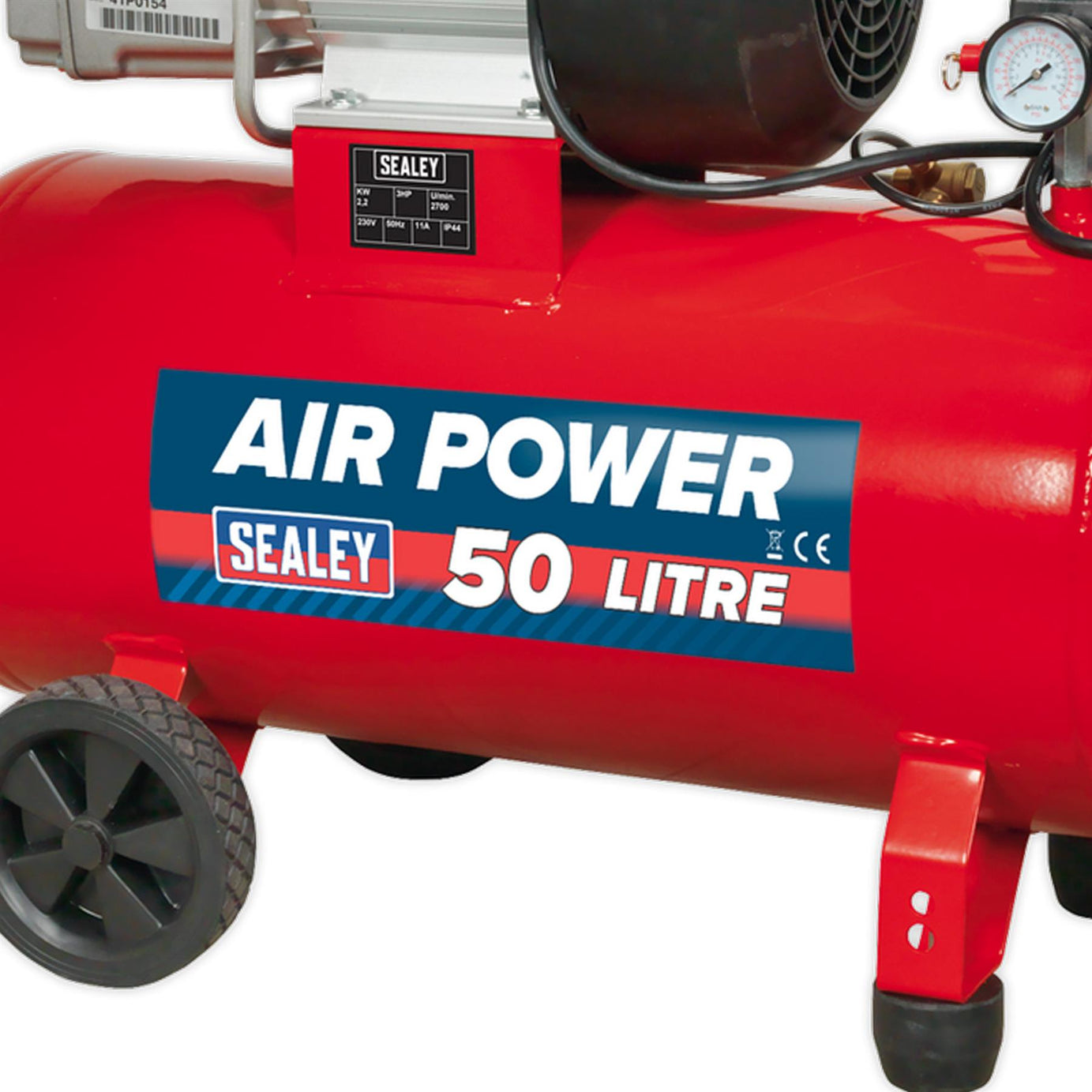 Sealey Compressor 50L V-Twin Direct Drive 3hp