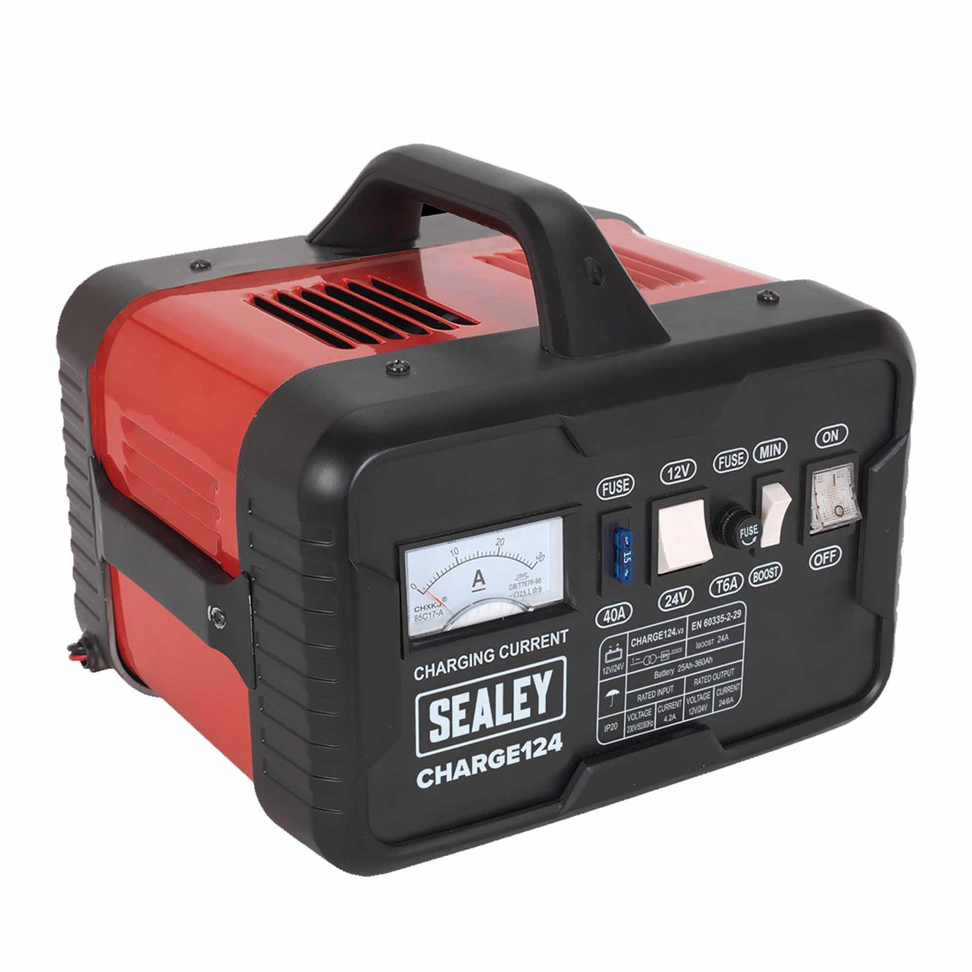 Sealey Battery Charger 28A 12/24V 230V Garage Workshop DIY
