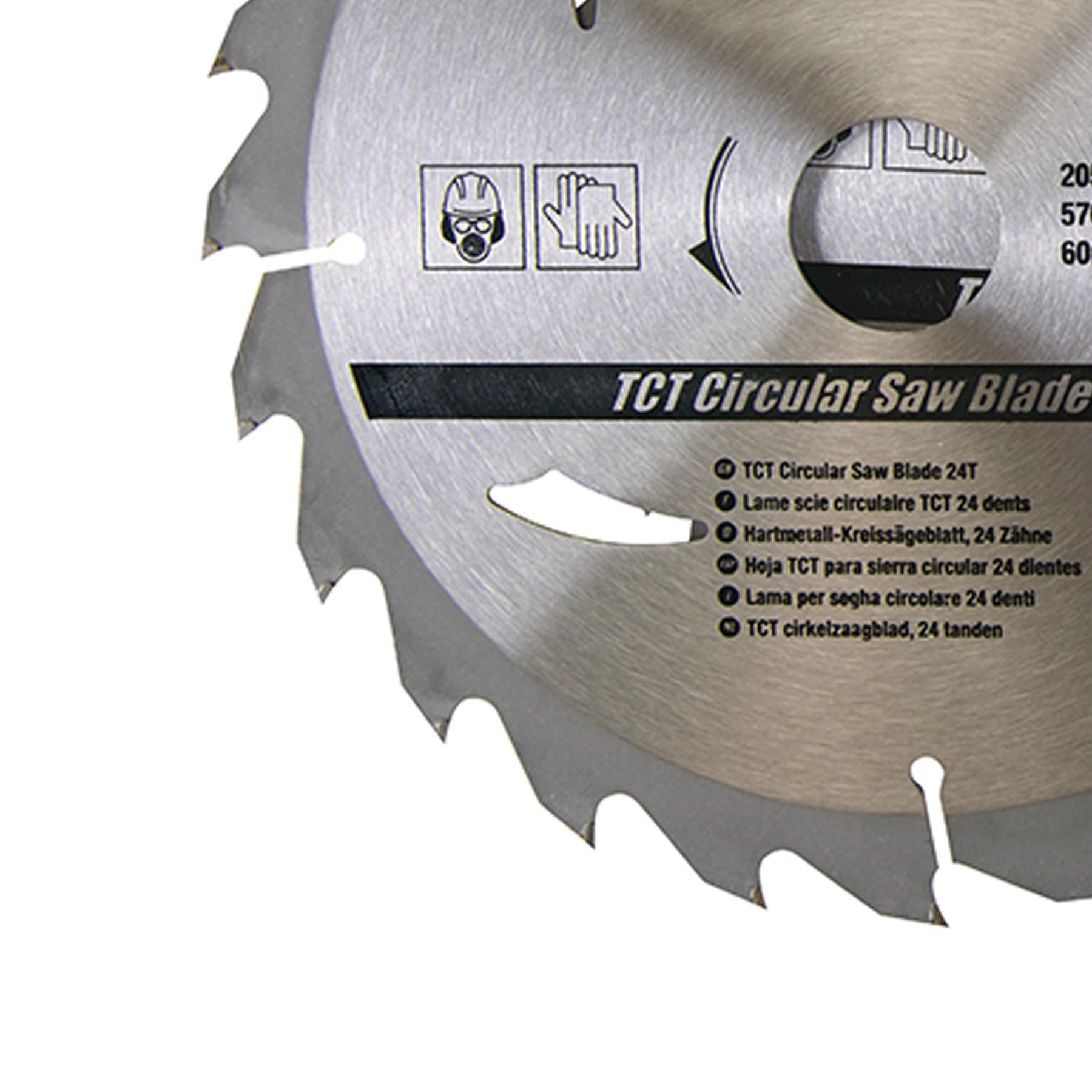 3 Piece TCT Circular Saw Blade Set 205 x 30 - 25, 18, 16mm Rings