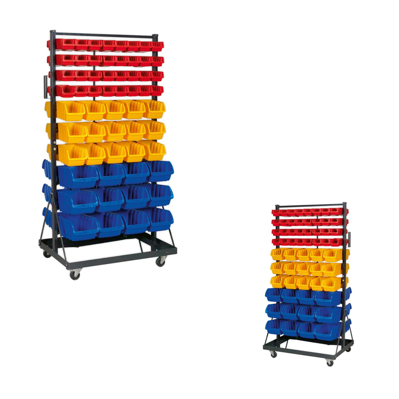 Sealey Mobile Bin Storage System 118 Bin Powder Coated Steel Racking