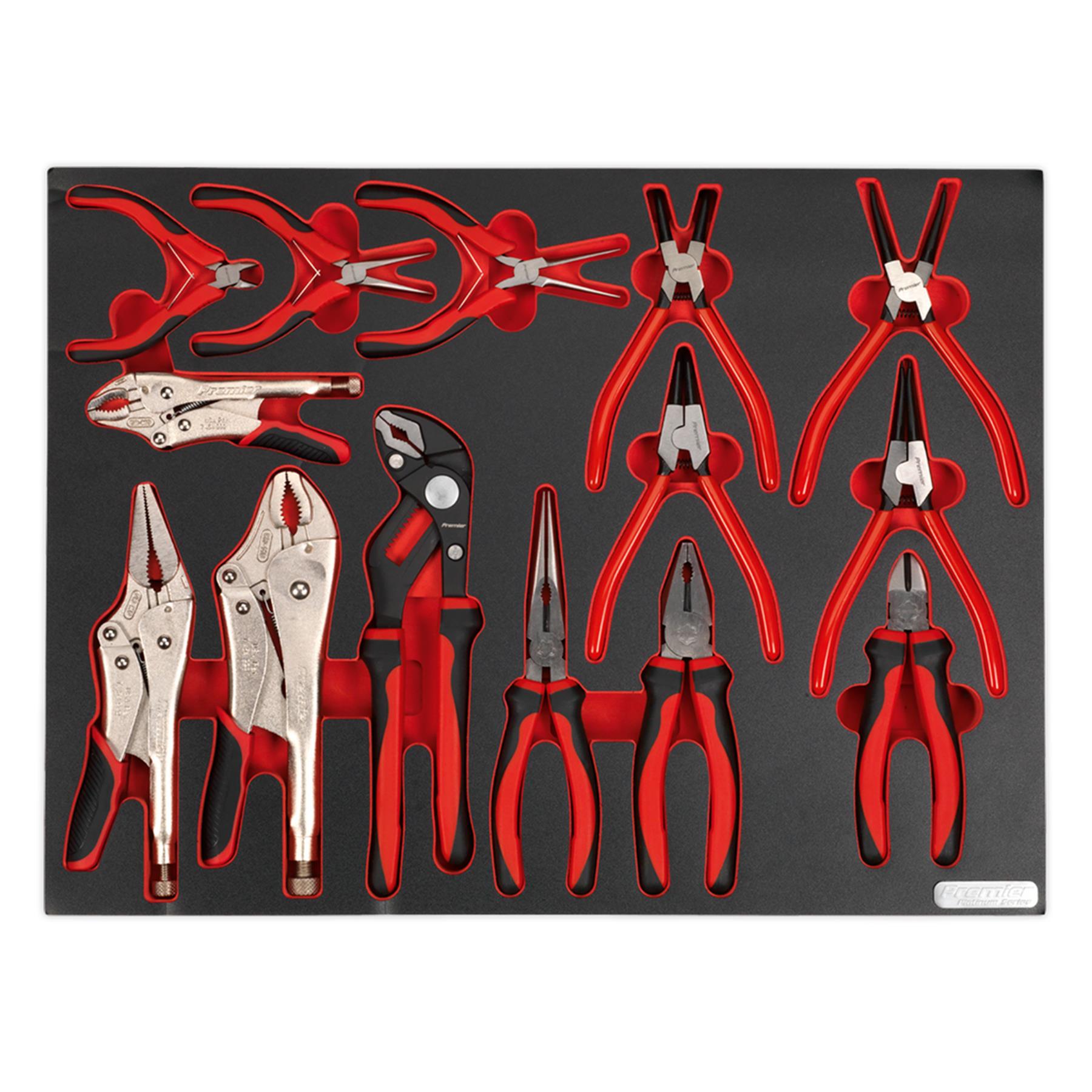 Sealey Tool Tray with Pliers Set 14pc