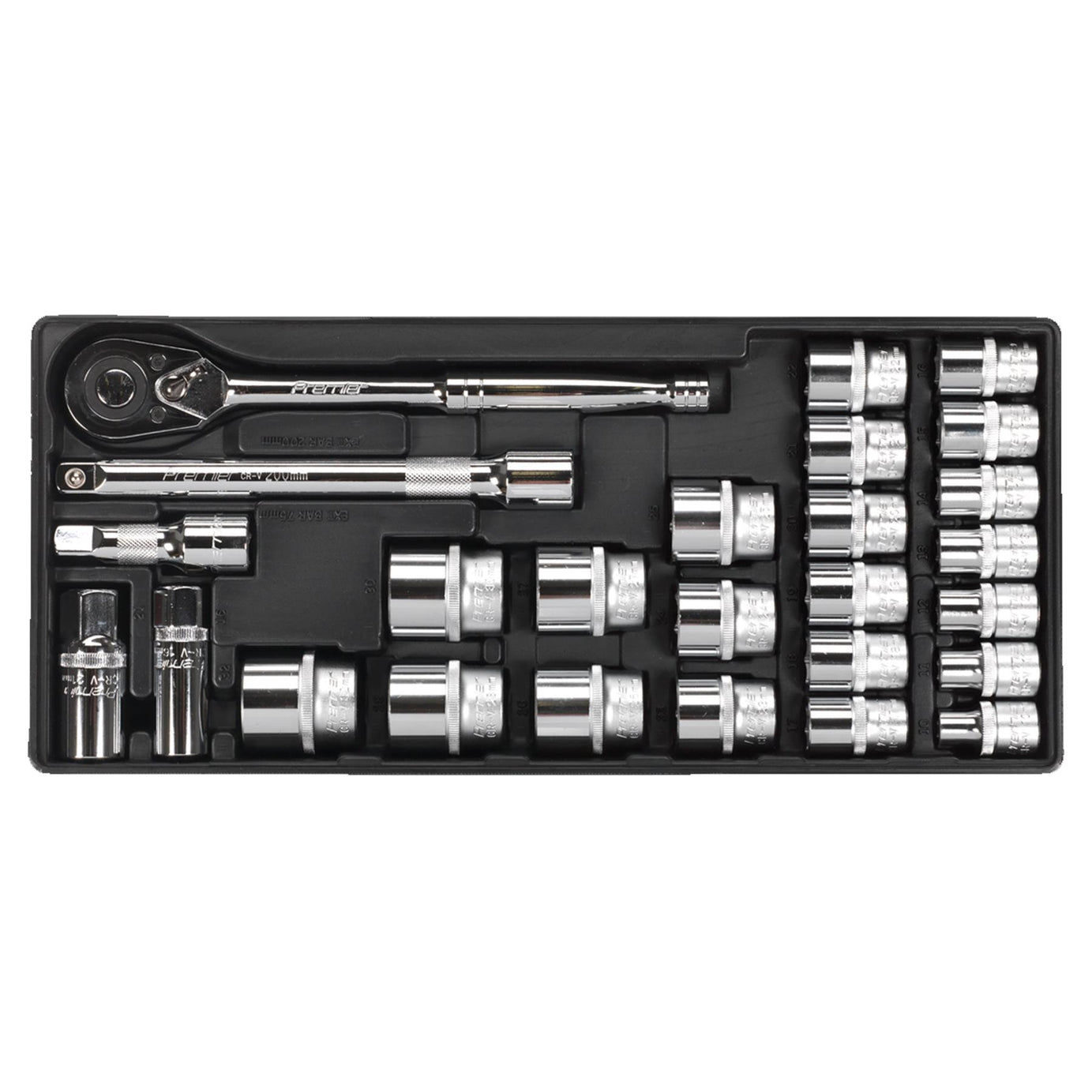 Sealey Tool Tray with Socket Set 26pc 1/2"Sq Drive