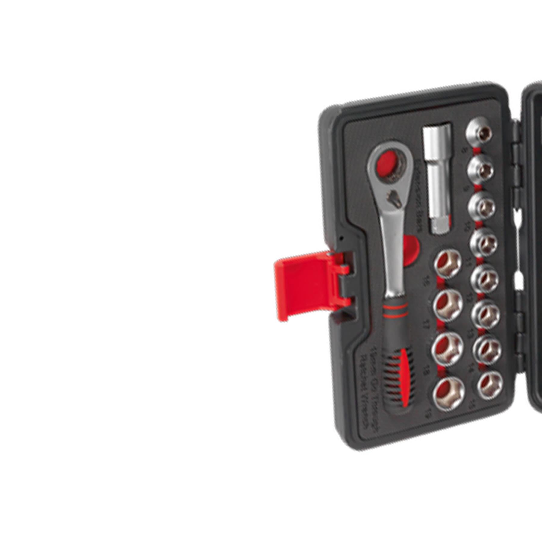 Sealey Socket Set 14pc Go-Through Low Profile WallDrive Metric