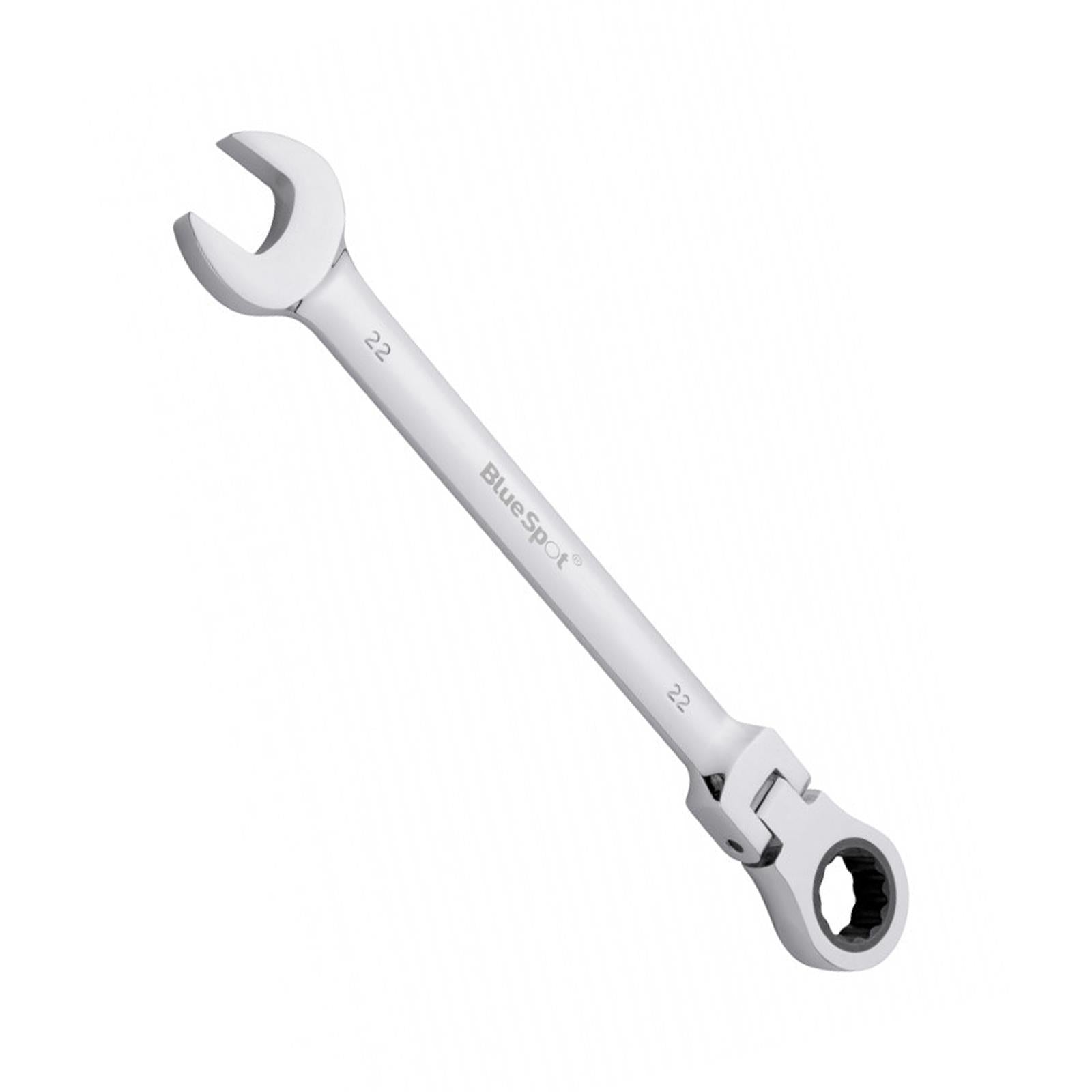 BlueSpot Ratchet Spanner Combination Flexible Head Wrench Metric 22mm