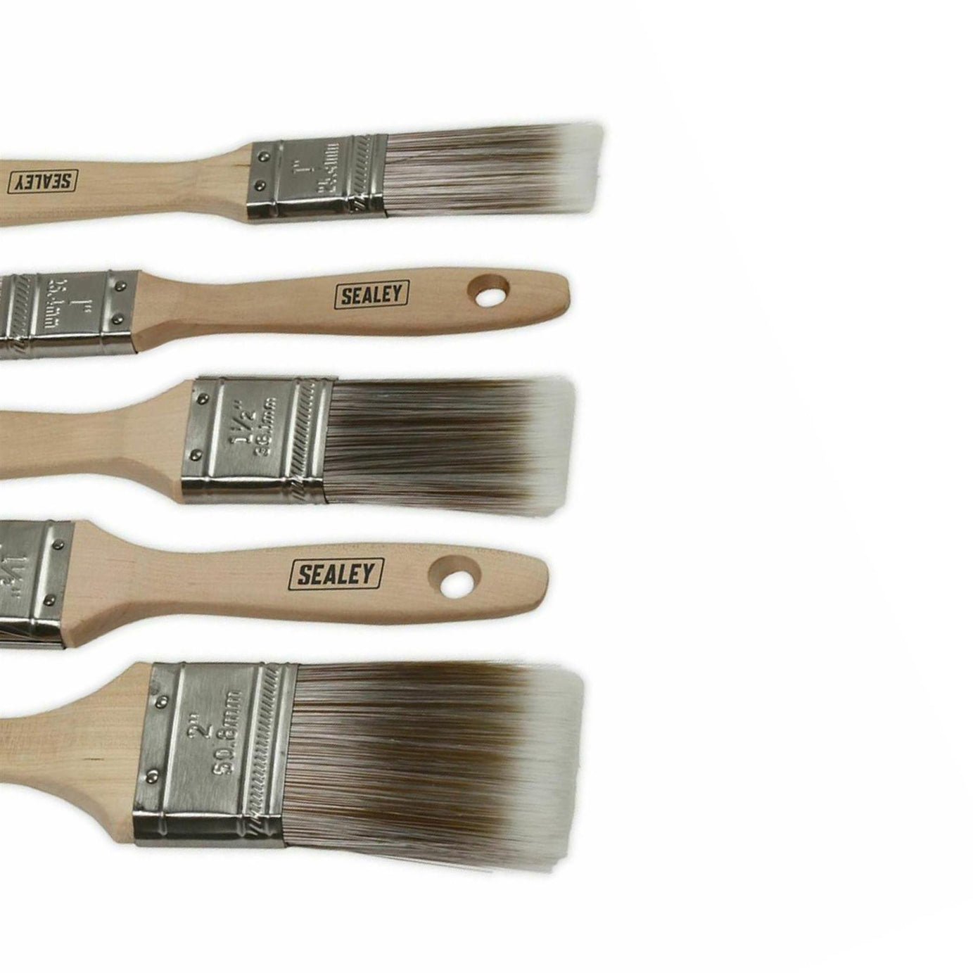 Sealey Wooden Handle Paint Brush Set 5pc