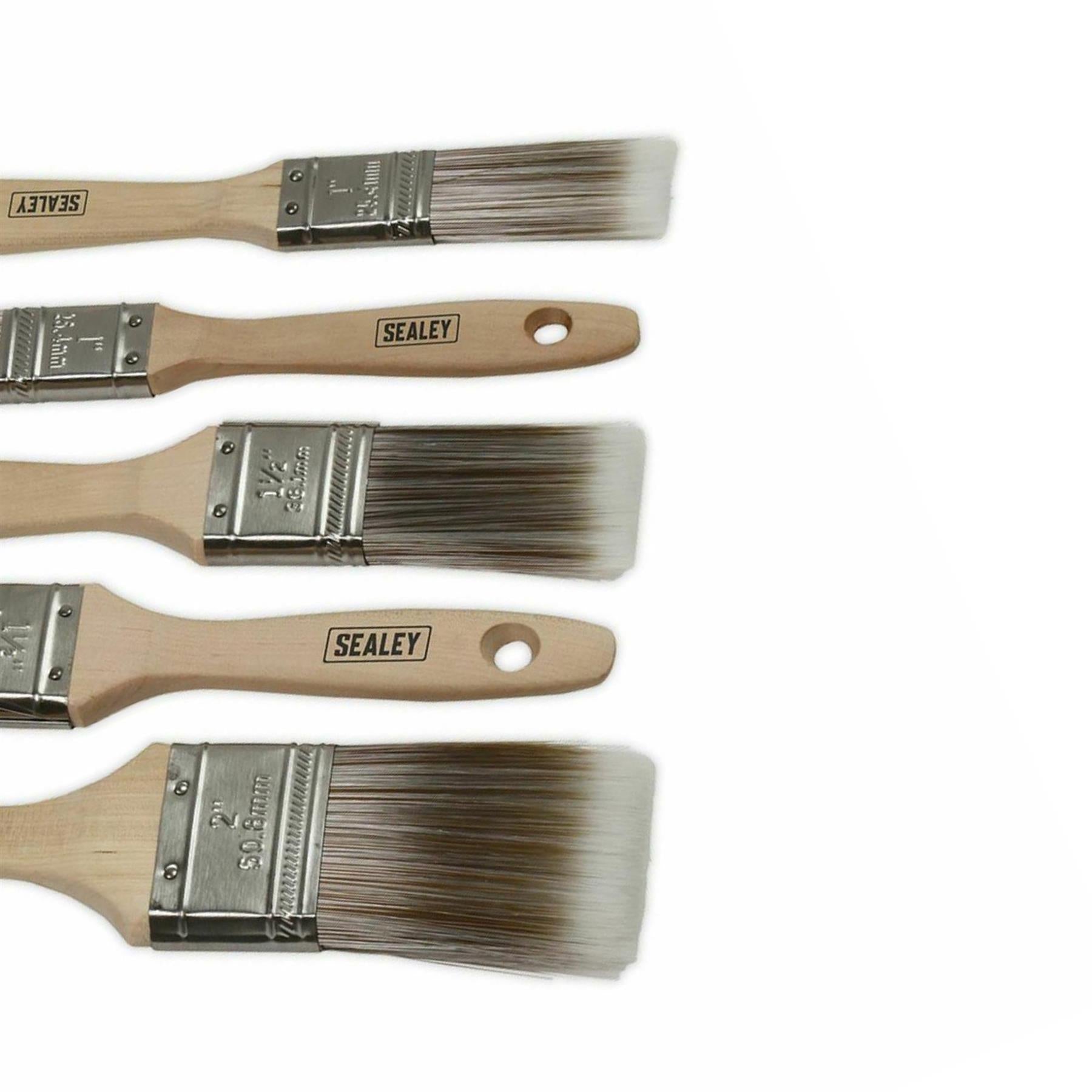 Sealey Wooden Handle Paint Brush Set 5pc