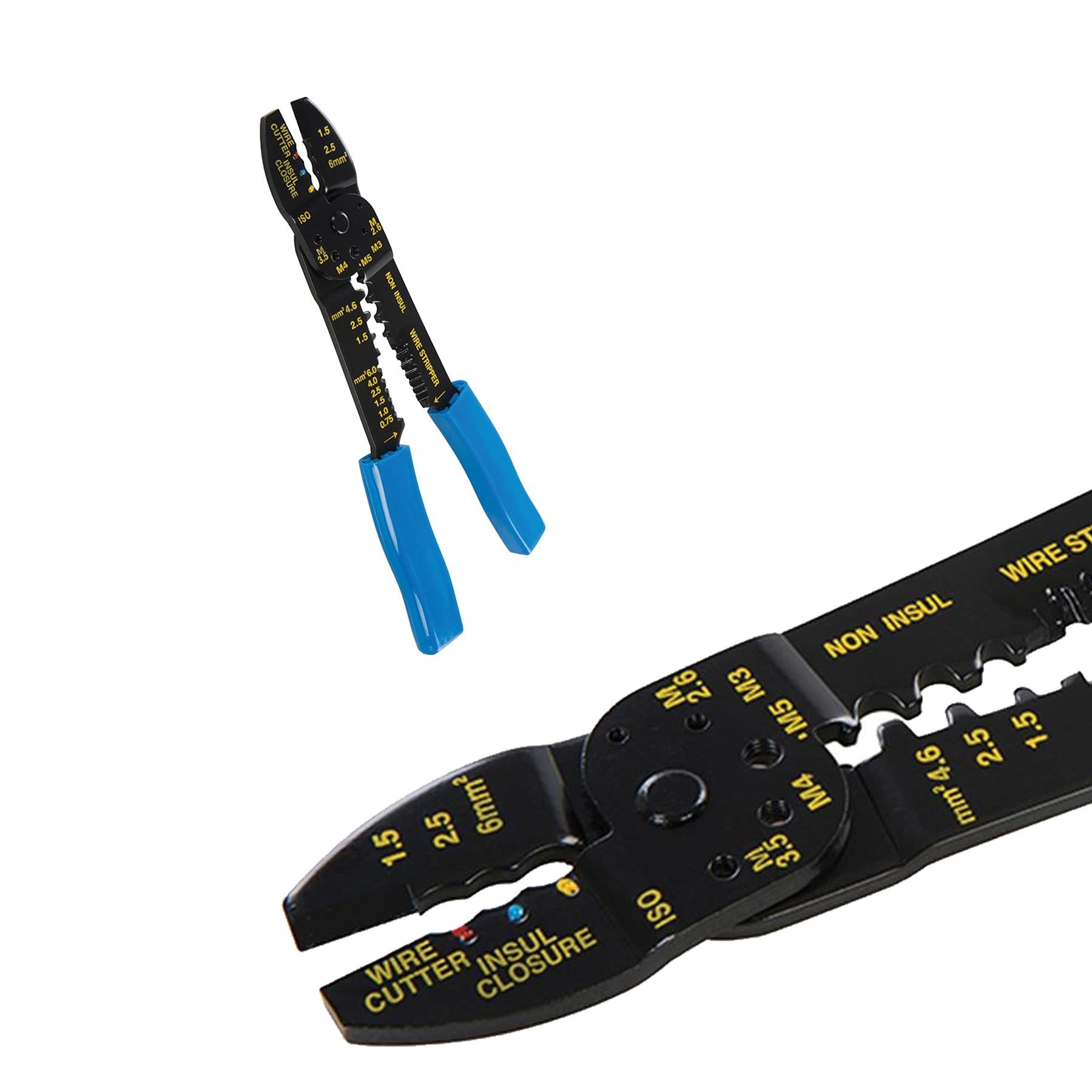 Crimping & Stripping Pliers - 230mm 4mm Hardened Steel For Insulated Terminals