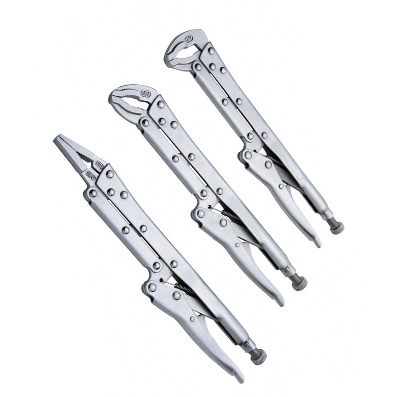 BlueSpot 3Pcs 300mm  Extra Long Locking Pliers Set Straight Bent Nose Mole Grips