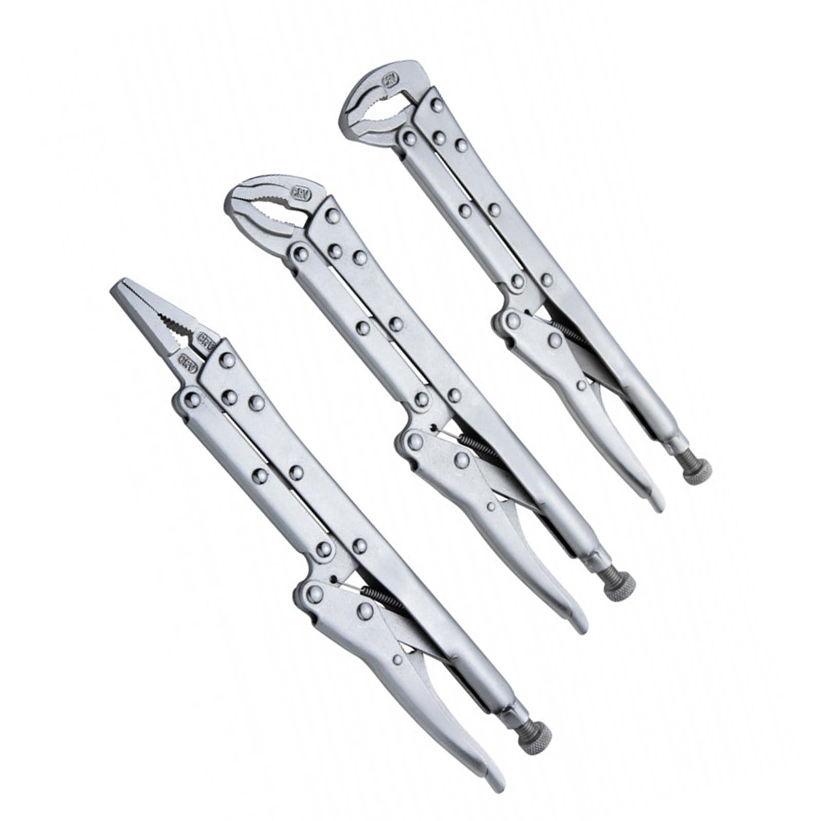 BlueSpot 3Pcs 300mm  Extra Long Locking Pliers Set Straight Bent Nose Mole Grips