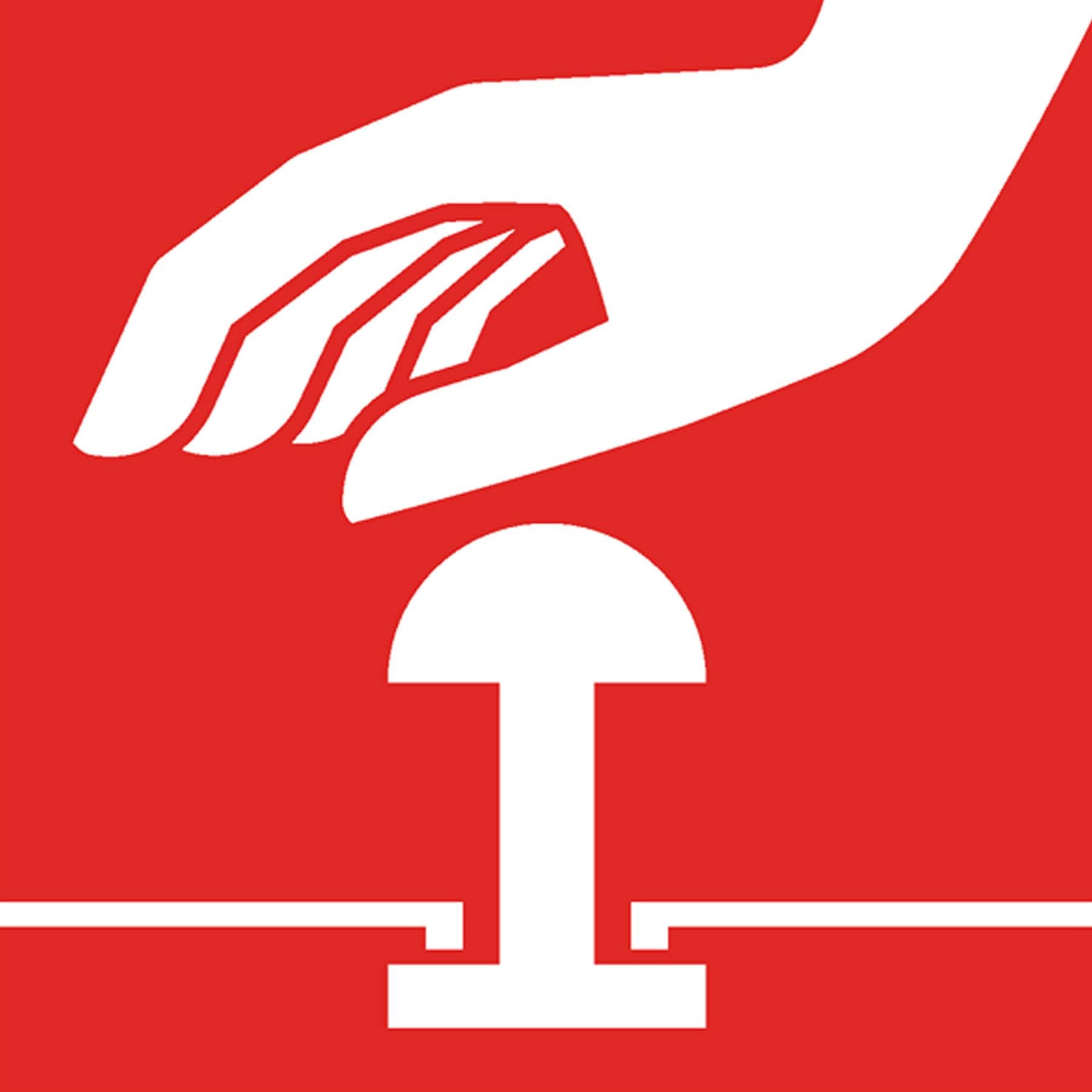 Sealey Safety Sign - Emergency Stop - Self-Adhes. - Pack of 10