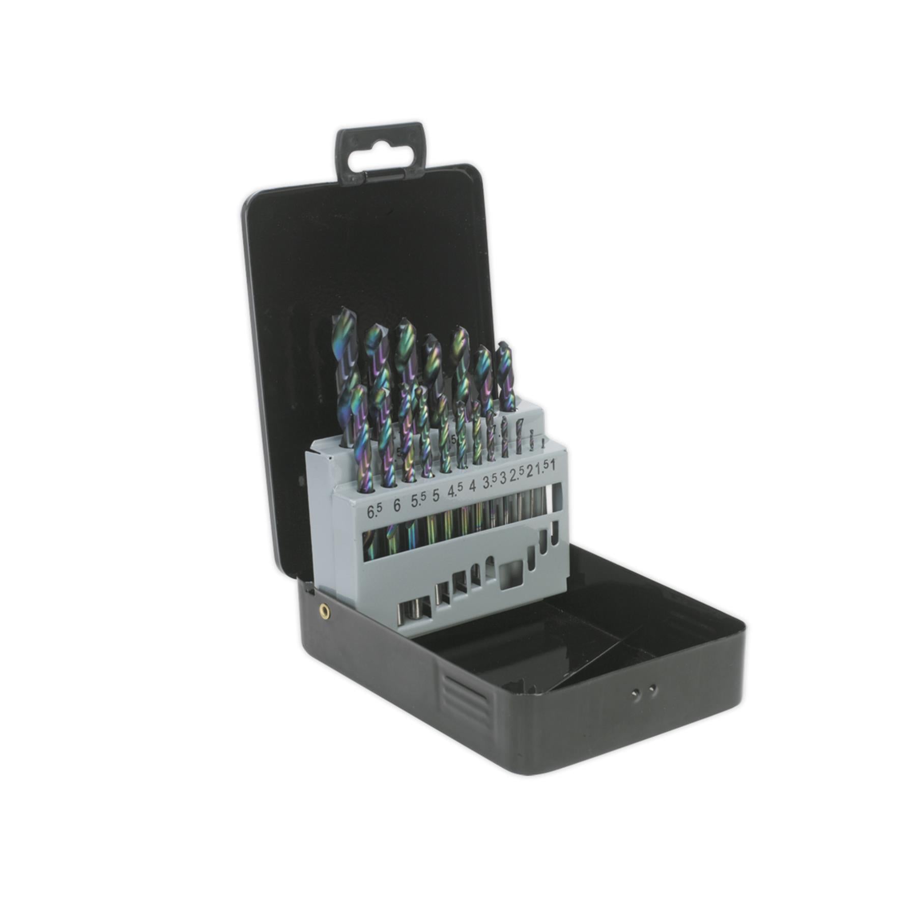 Sealey HSS Drill Bit Set 19pc Edge Ground Metric DIN 338