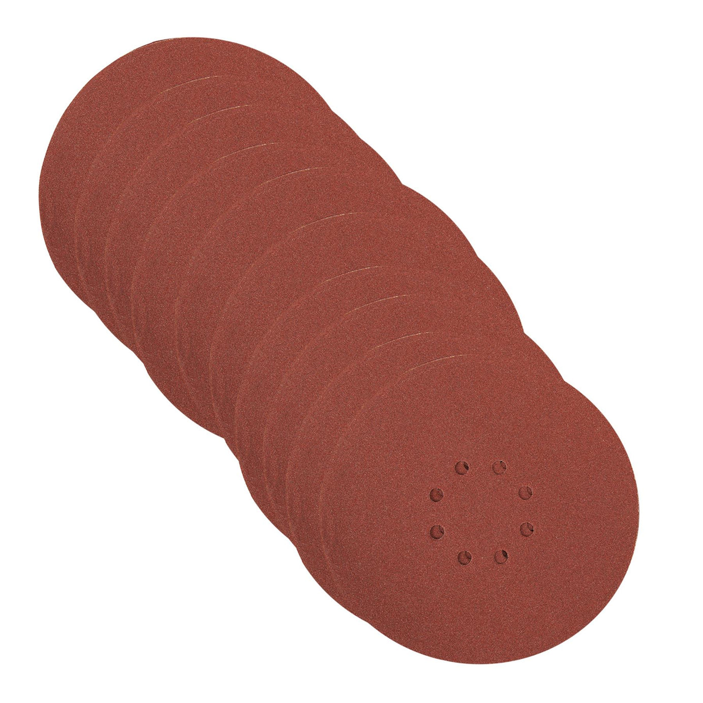 Punched Sanding Discs 225mm 10Pk Grit 60 Hook & Loop Aluminium Oxide New