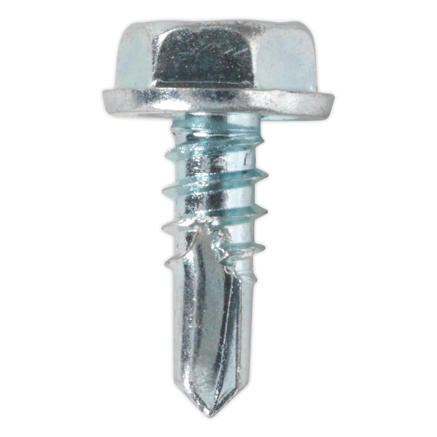 Sealey Self Drilling Screw 4.8 x 13mm Hex Head Zinc Pack of 100