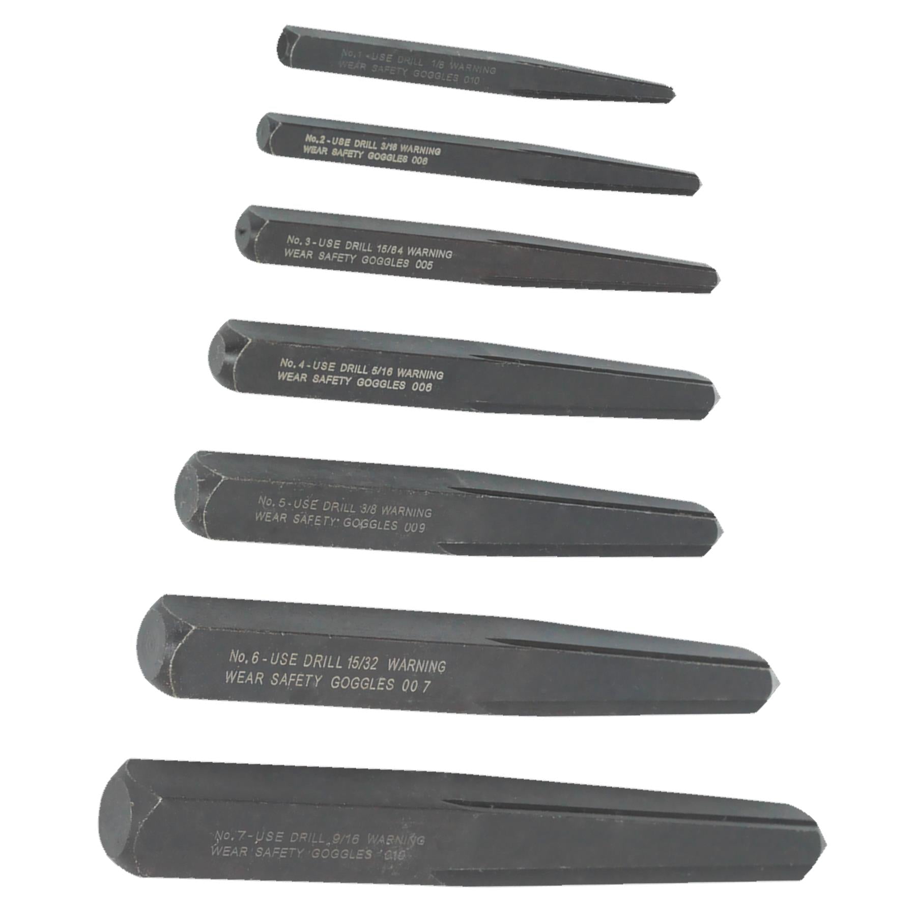 Sealey High grade Screw Extractor Set 7pc Square Type