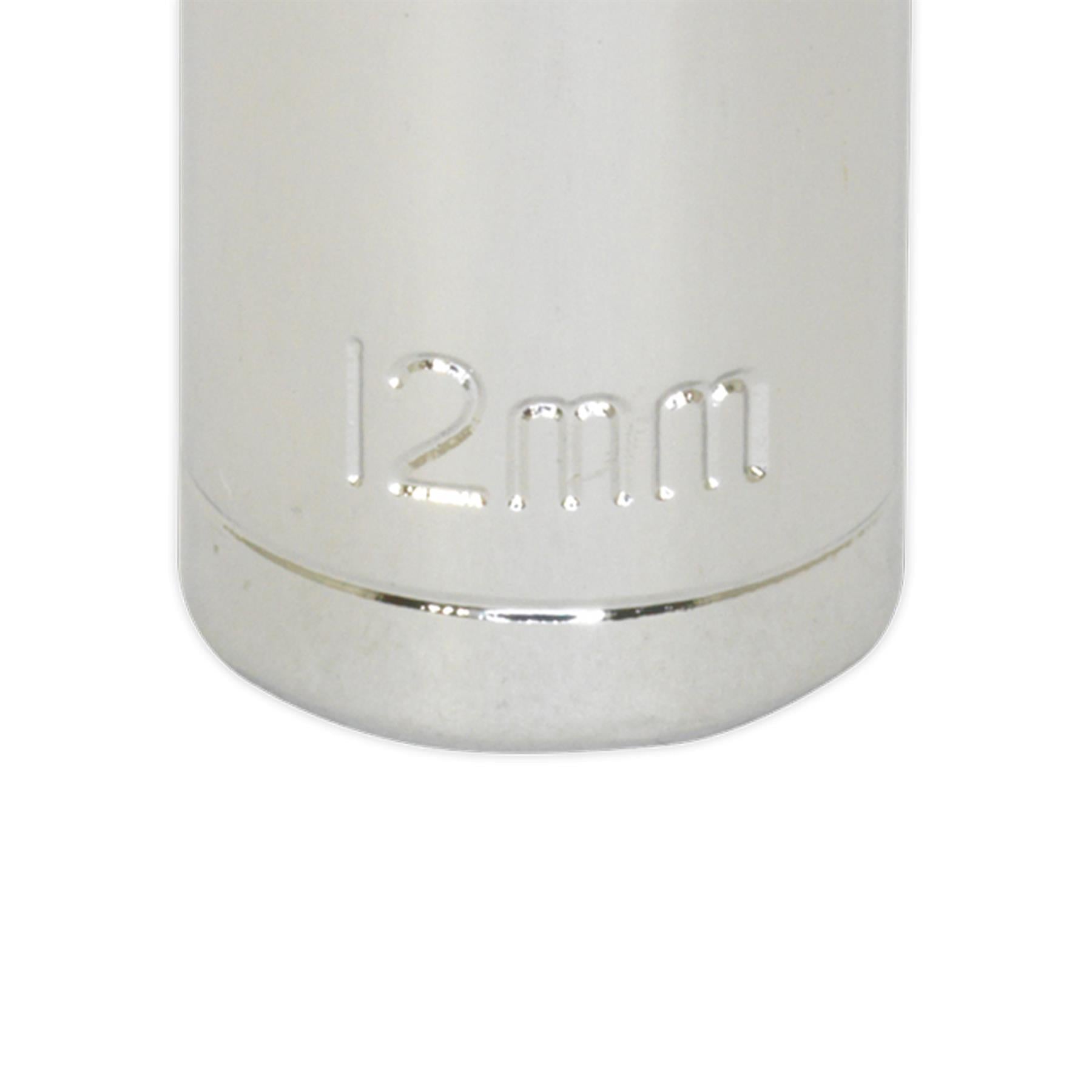 Sealey WallDrive Socket 12mm 3/8"Sq Drive  Carbon Steel