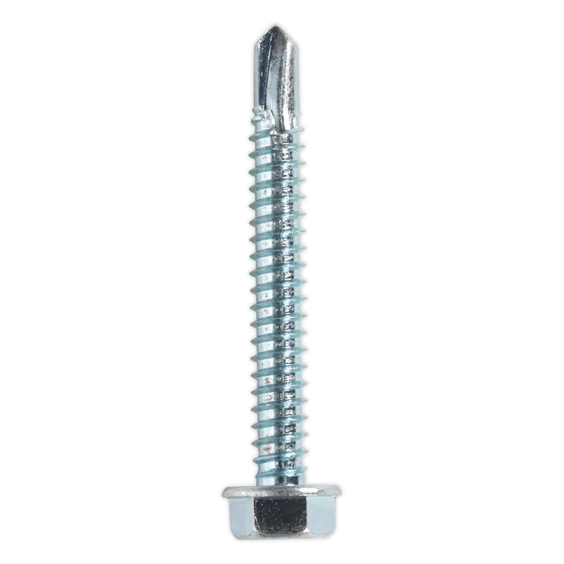 Sealey Self Drilling Screw 6.3 x 50mm Hex Head Zinc Pack of 100