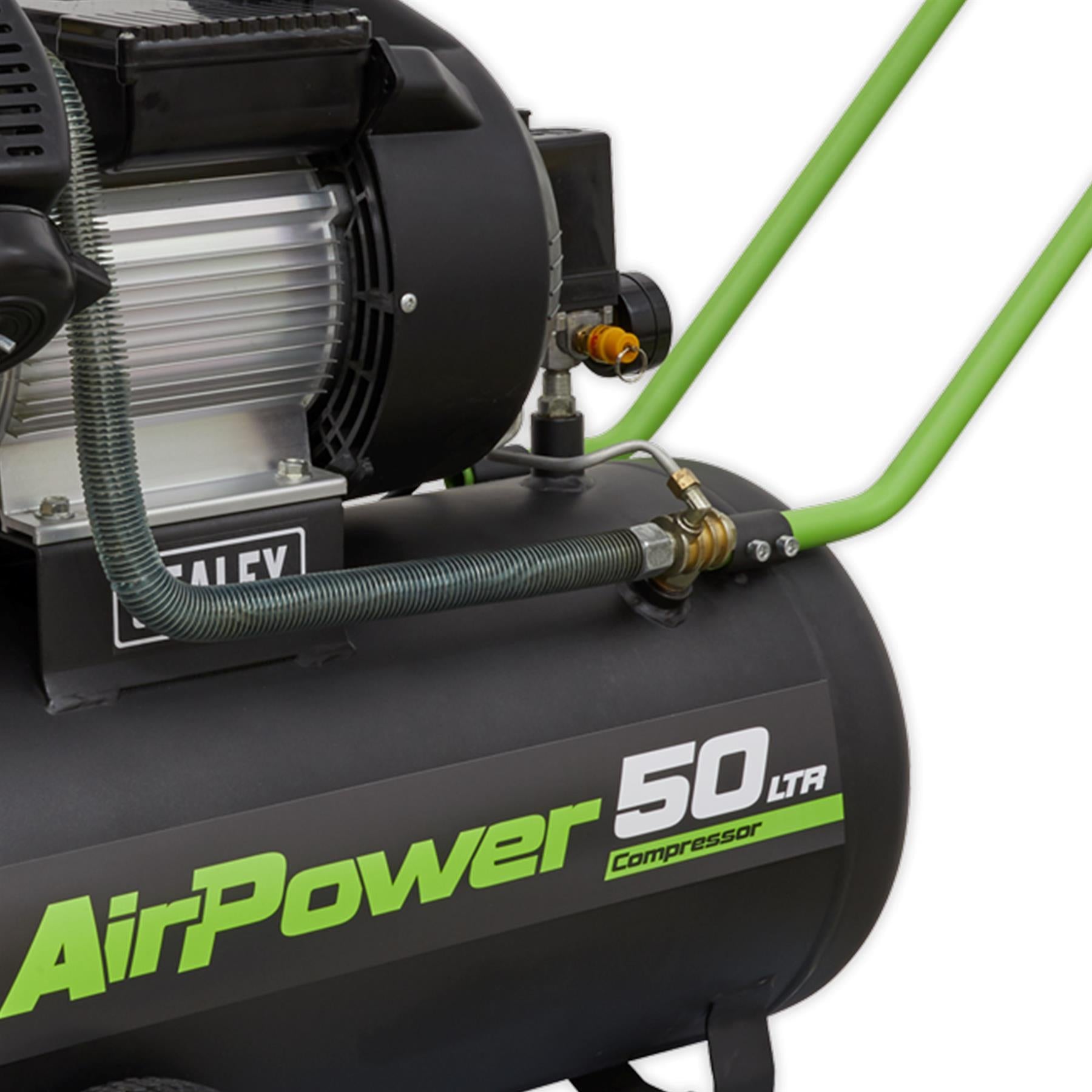 Sealey Tools SAC5030VE Air Compressor 50 Litre 50L 3HP 230V V Twin Direct Drive