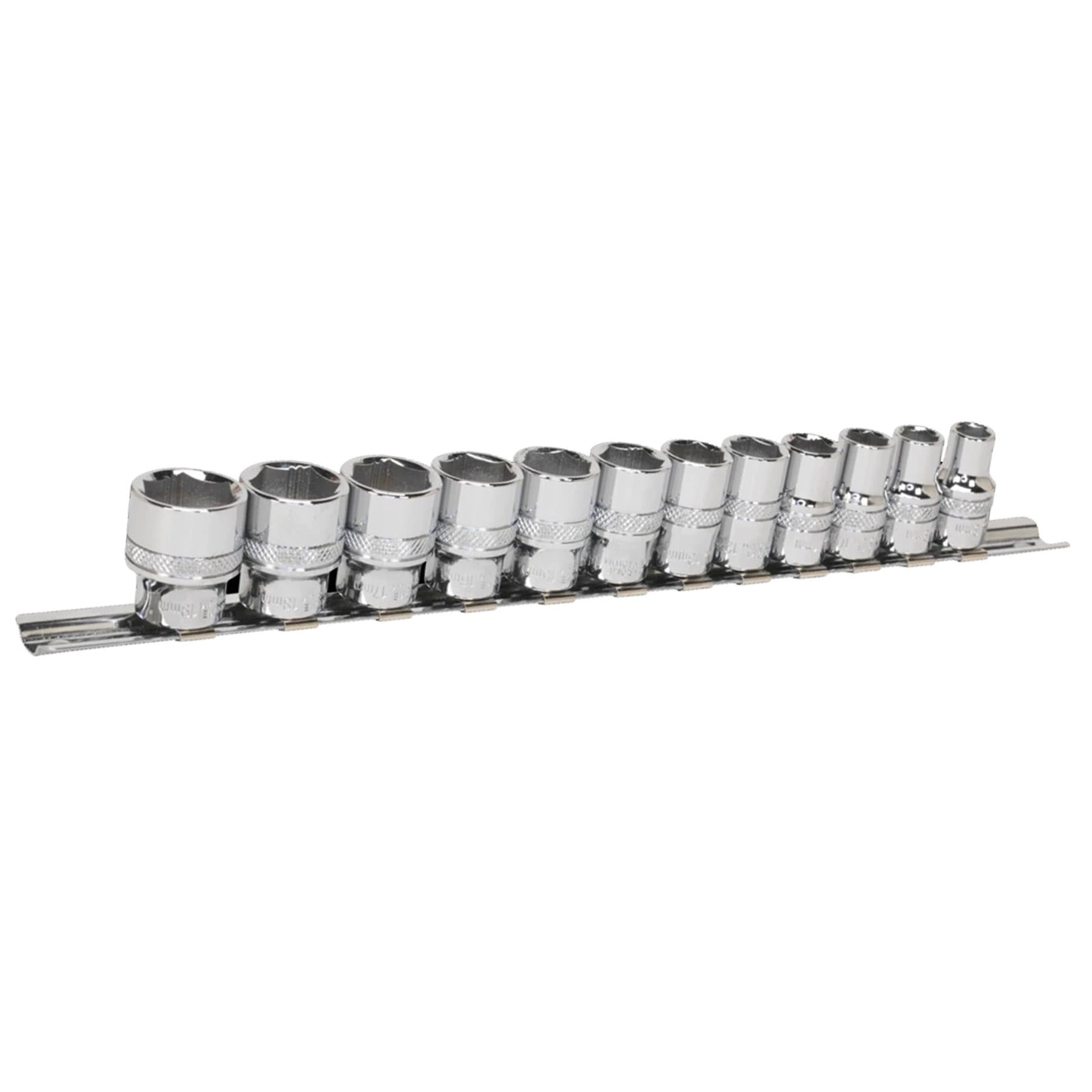 Sealey Socket Set 12pc 3/8"Sq Drive Lock-On 6pt Metric