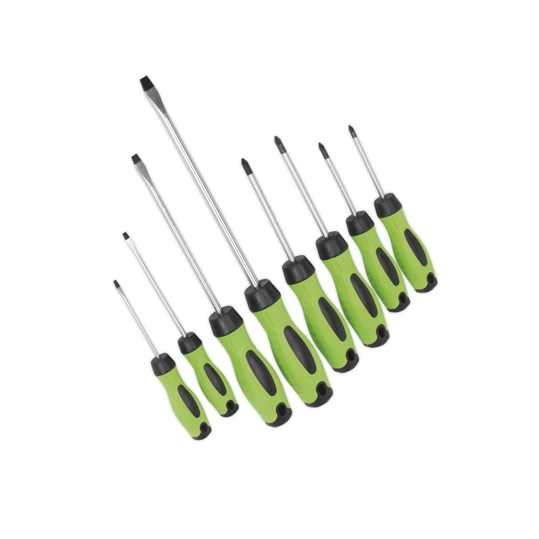 Sealey Screwdriver Set 8pc Hi-Vis Green