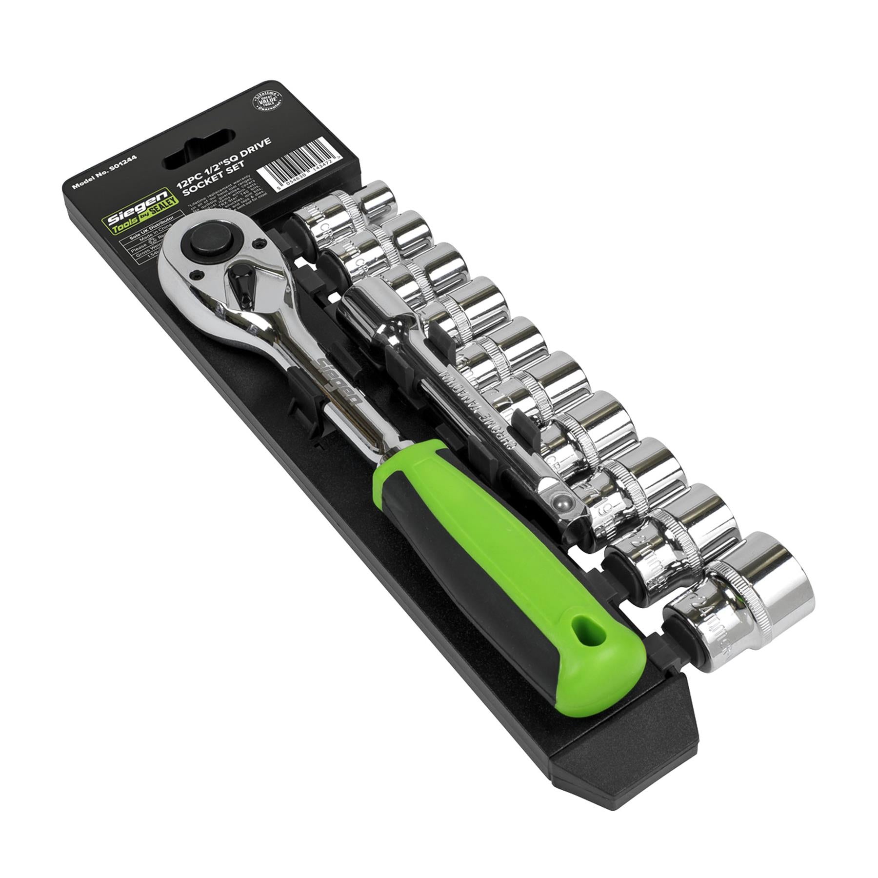Sealey Socket Set 12pc 1/2"Sq Drive WallDrive� Metric