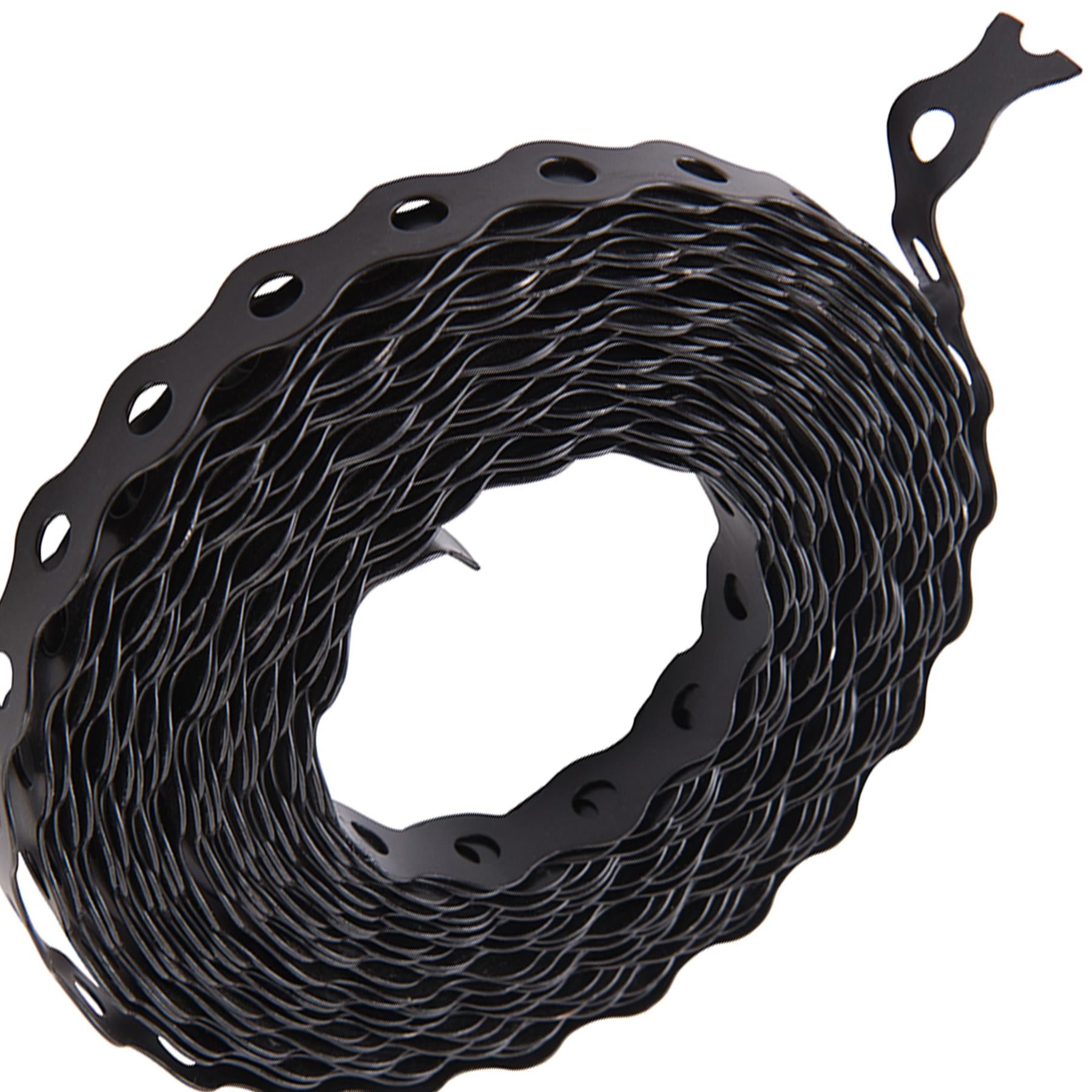 Black Fixing Band Plastic-Coated Galvanised Steel Easy To Bend / Twist 17mmx10M