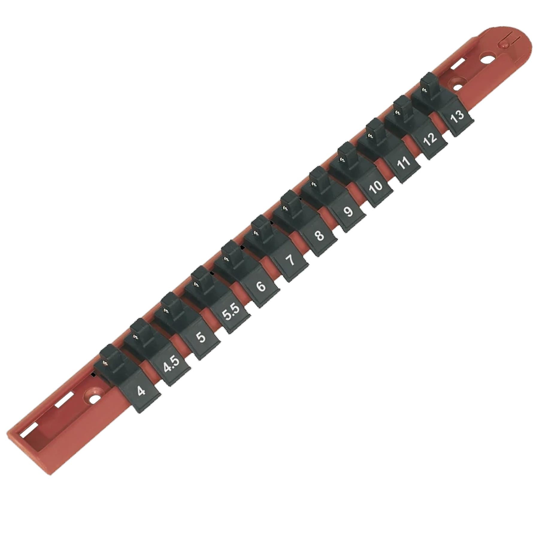 Sealey Socket Retaining Rail with 12 Clips 1/4"Sq Drive