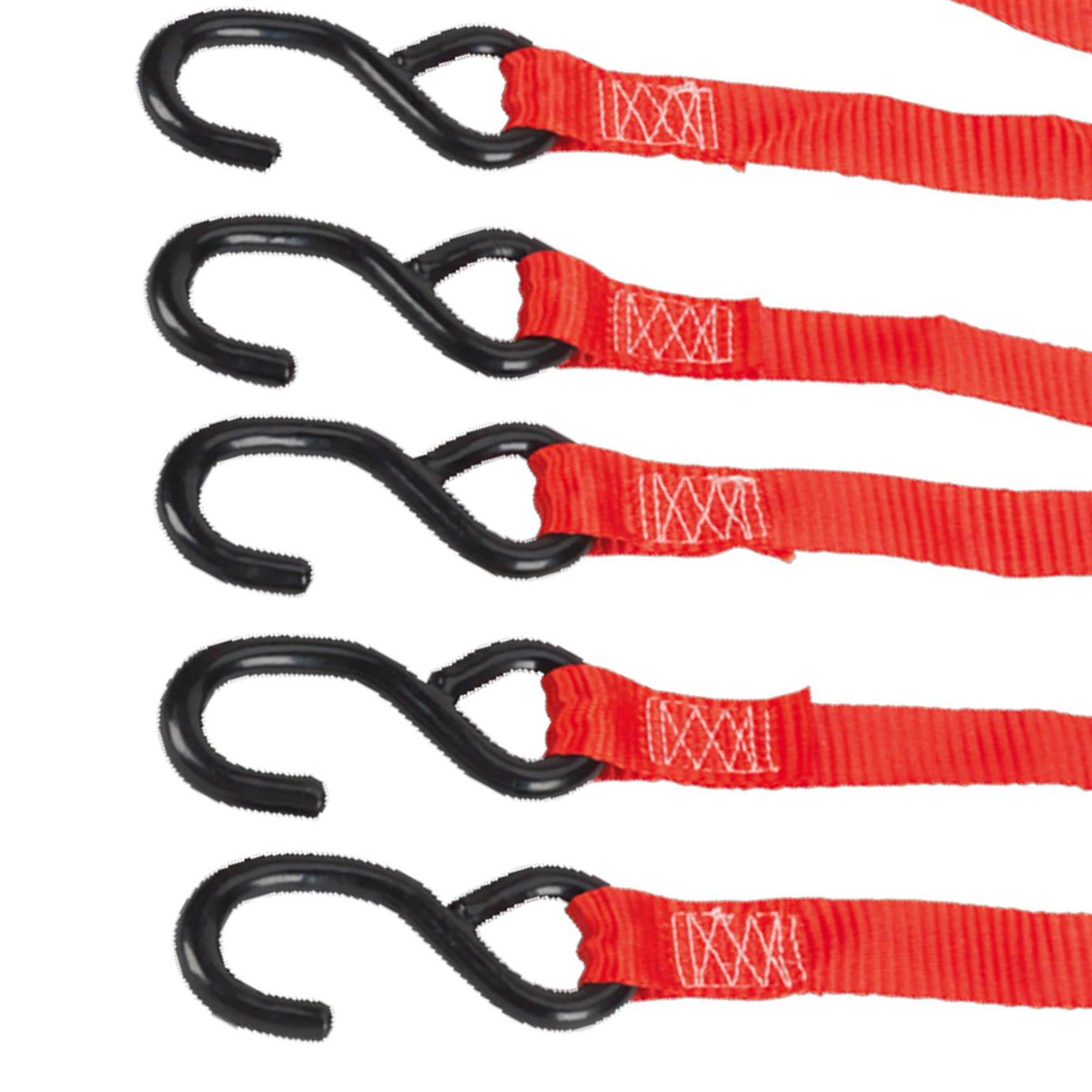 Sealey Ratchet Tie Down 25mm x 4m Polyester Webbing with S-Hooks 800kg Breaking Strength - 2 Pairs
