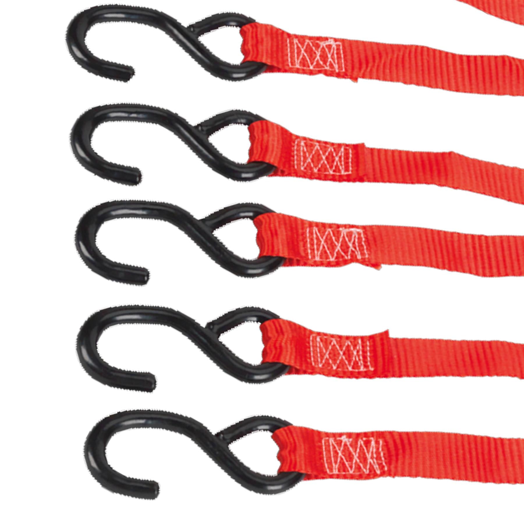 Sealey Ratchet Tie Down 25mm x 4m Polyester Webbing with S-Hooks 800kg Breaking Strength - 2 Pairs