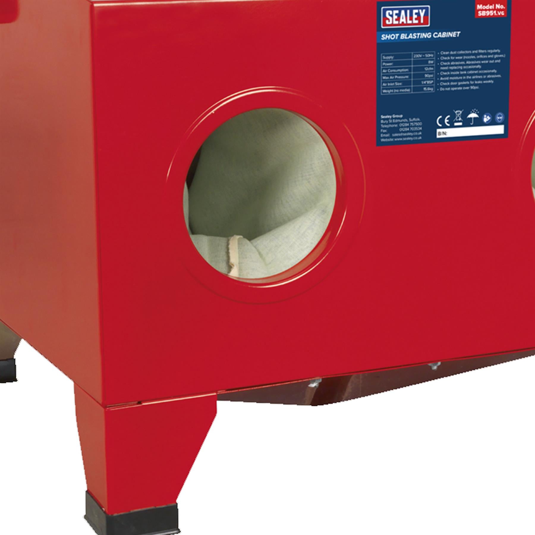 Sealey Tools SB951 Shot Sand Blast Shotblast Cabinet with Gun 640 x 490 x 490mm