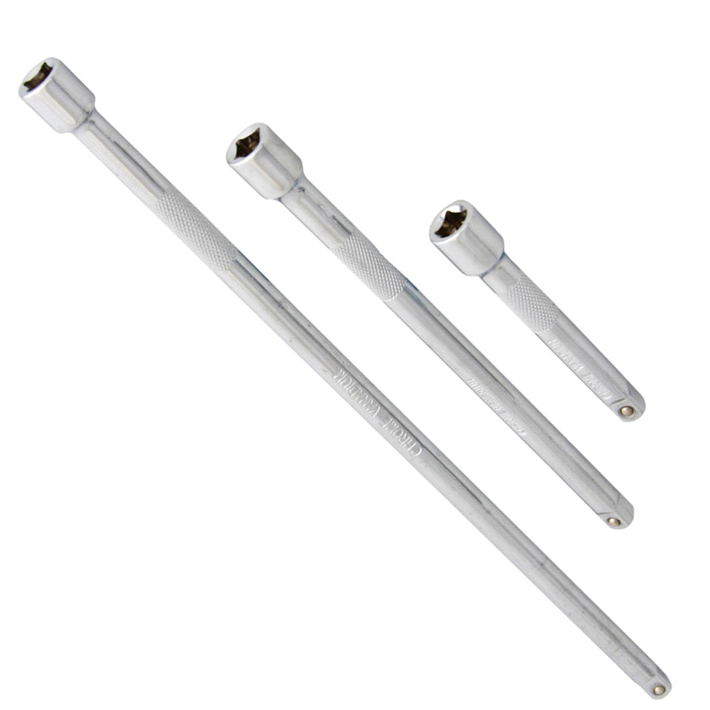 BlueSpot 3pc 1/4" Drive Socket Extension Bar Set 75mm 150mm 250mm Long Reach