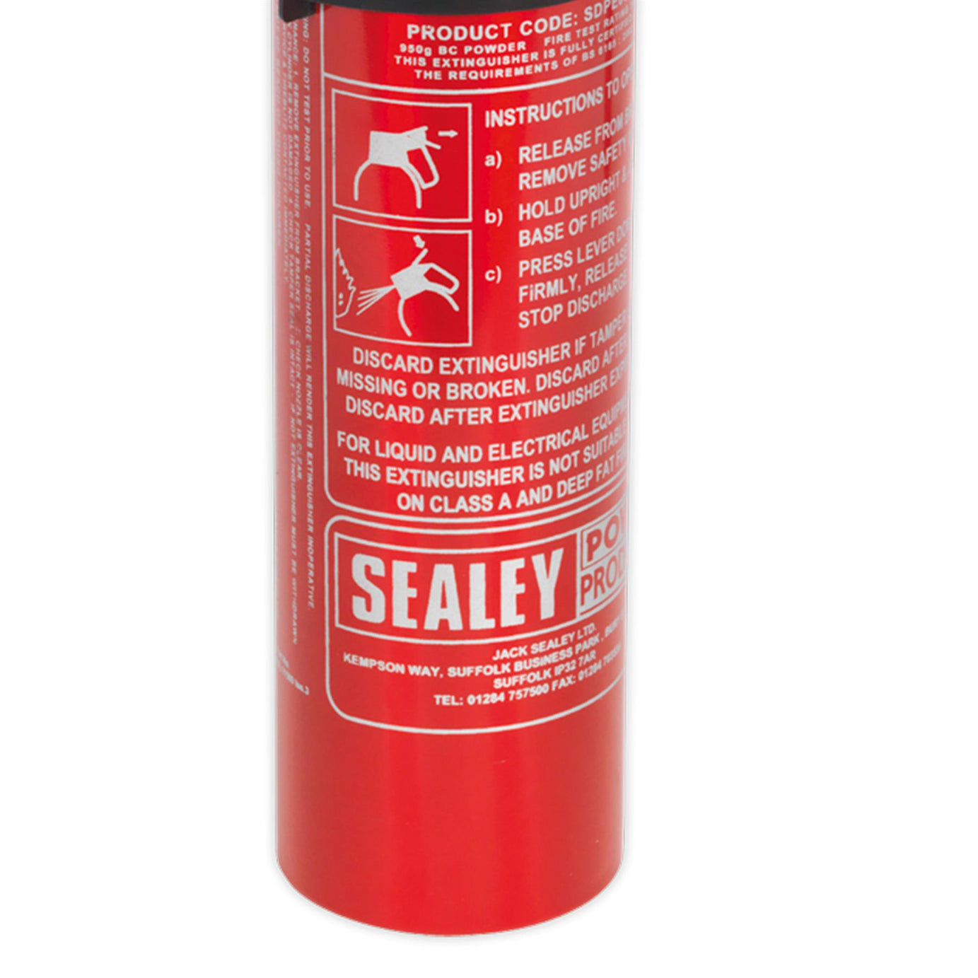 Sealey Fire Extinguisher 0.95kg Dry Powder - Disposable