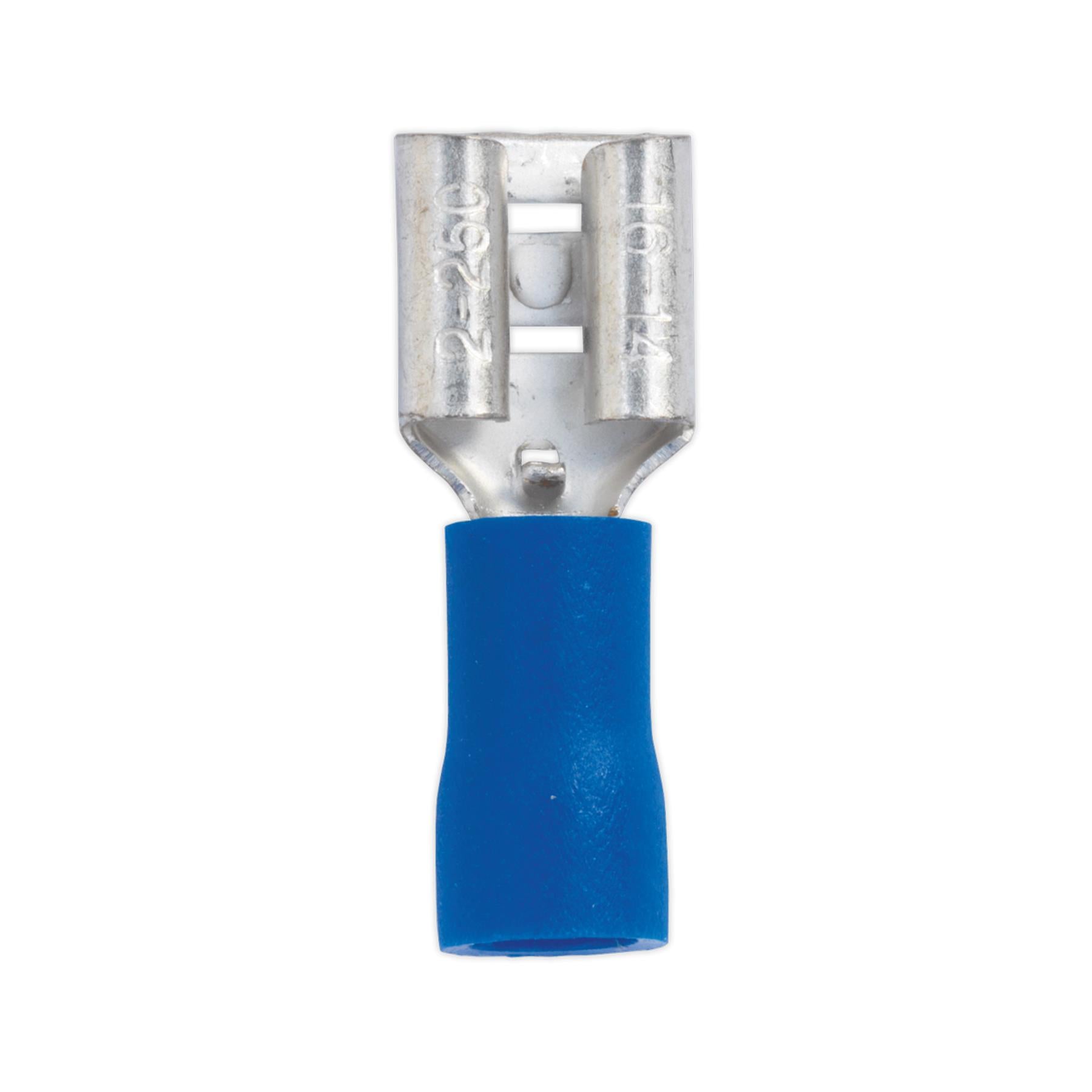 Sealey Push-On Terminal 6.3mm Female Blue Pack of 100
