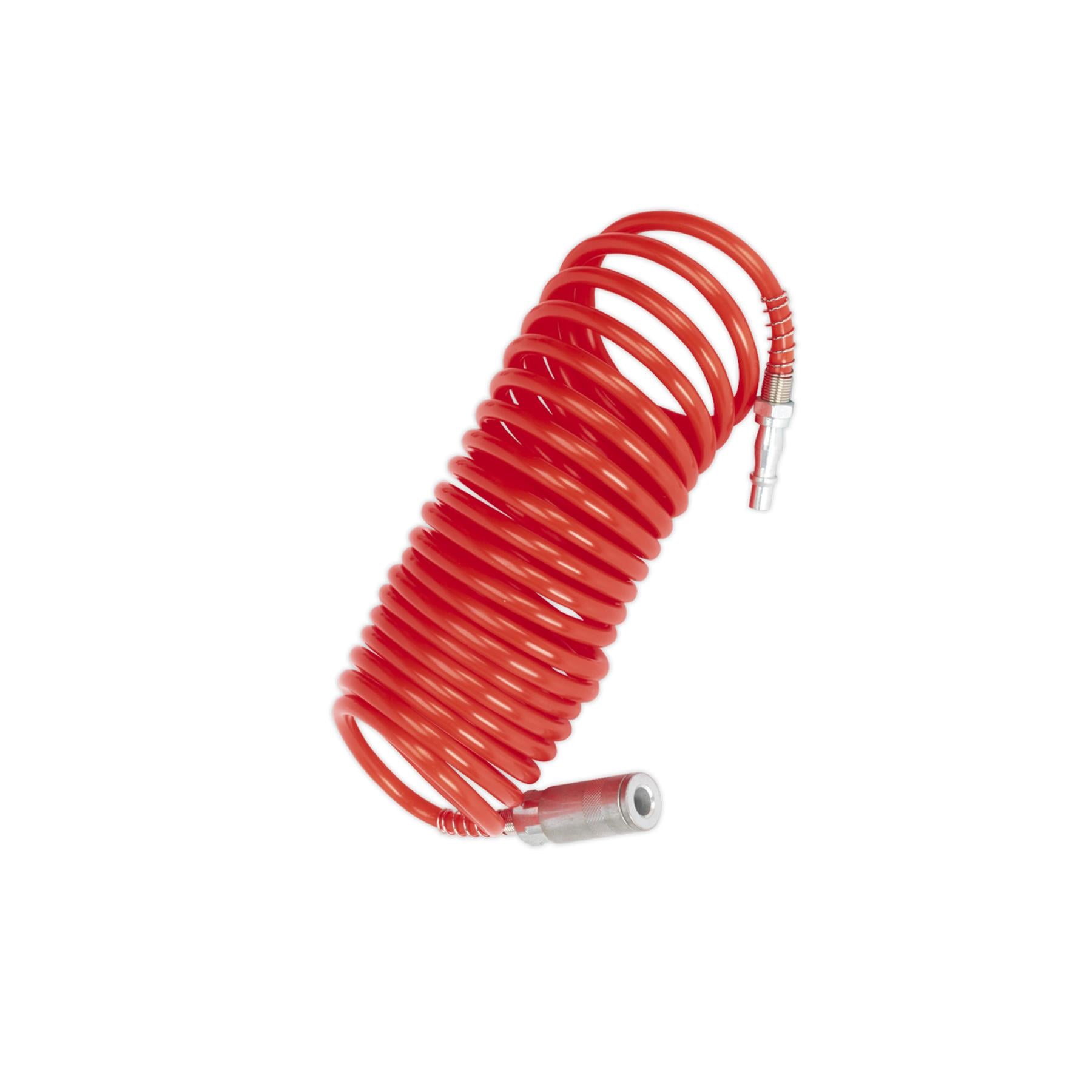 Sealey PE Coiled Air Hose 5m x Ø5mm with Couplings