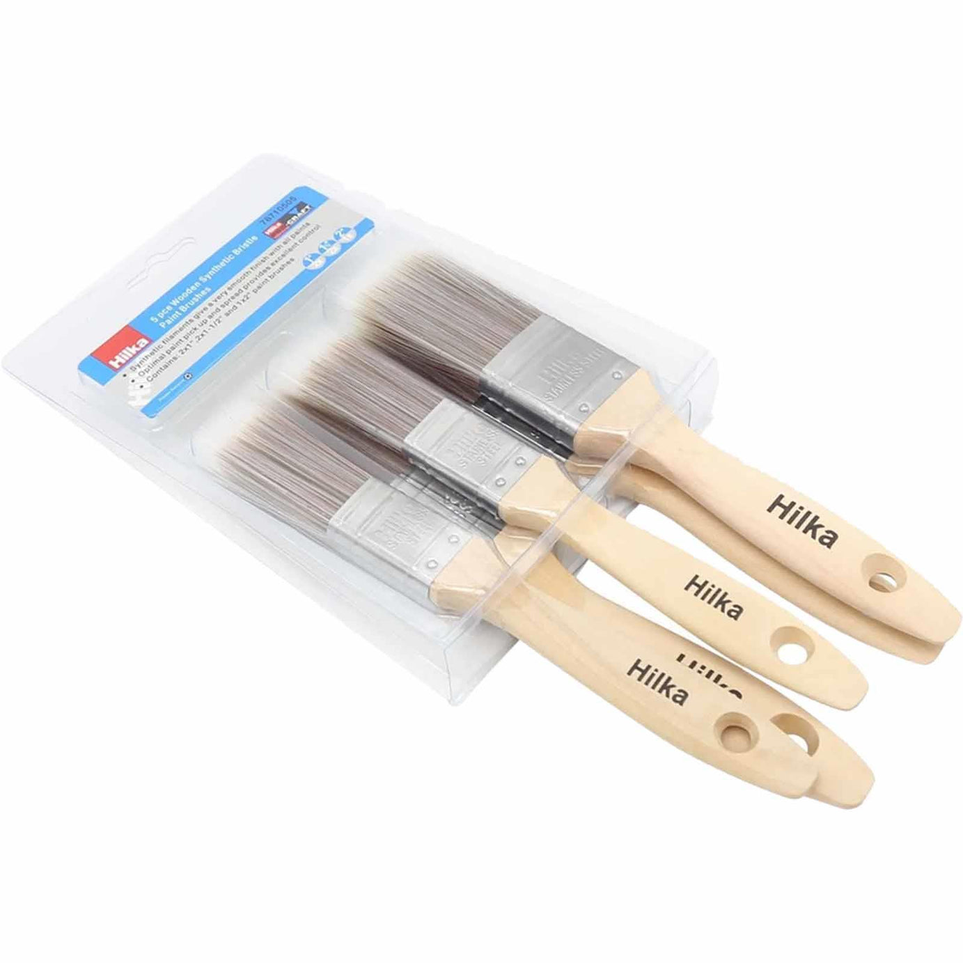 Hilka 5 Piece Synthetic Bristle Paint Brushes
