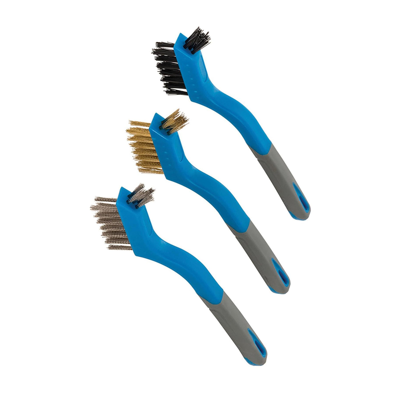 3Pce Mini Wire Brush Set Removing Rust Scale Surface Preparation Cleaning Garage