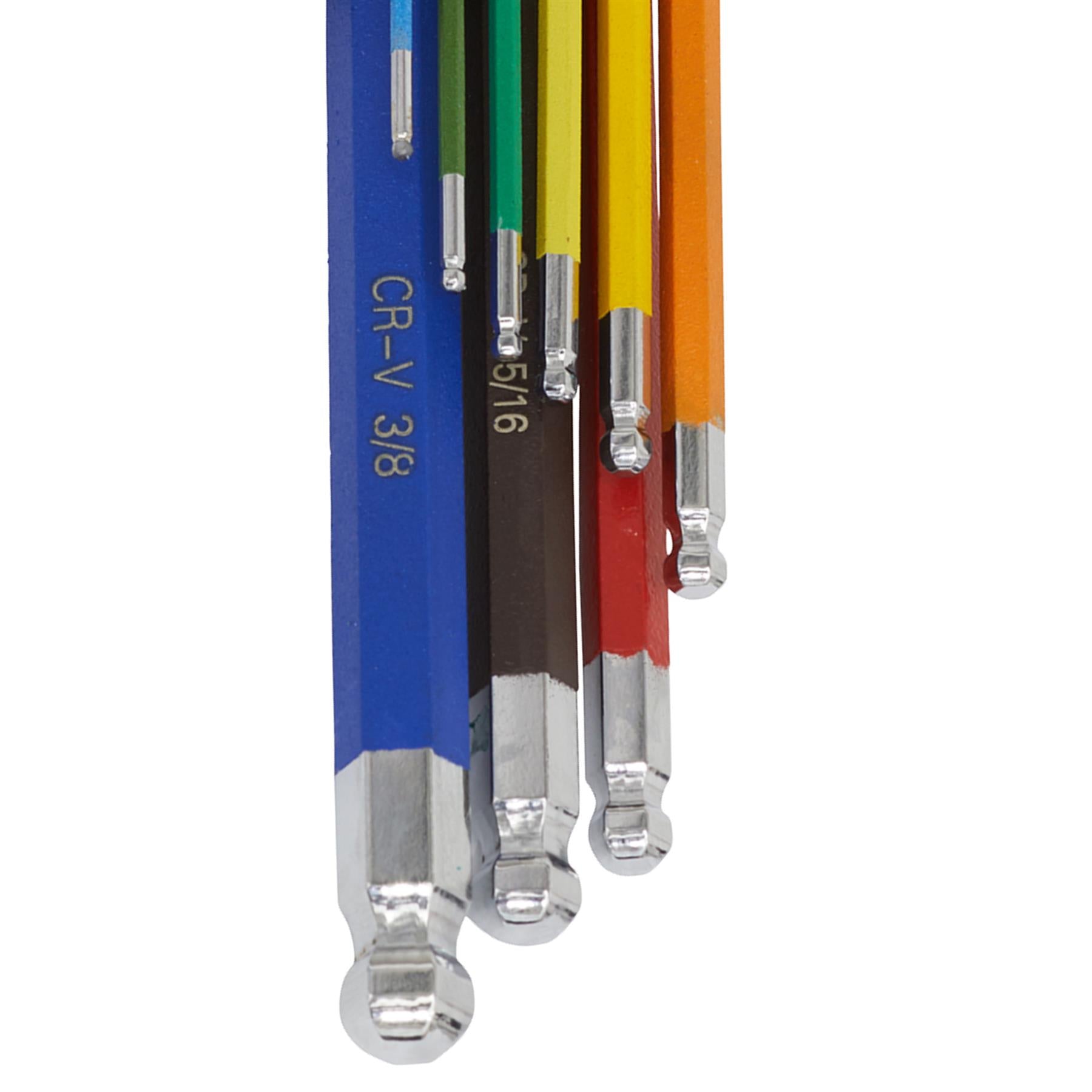 Sealey Premier 9pc Colour Coded Extra Long Ball End Hex Allen Key Set 1.5-10mm