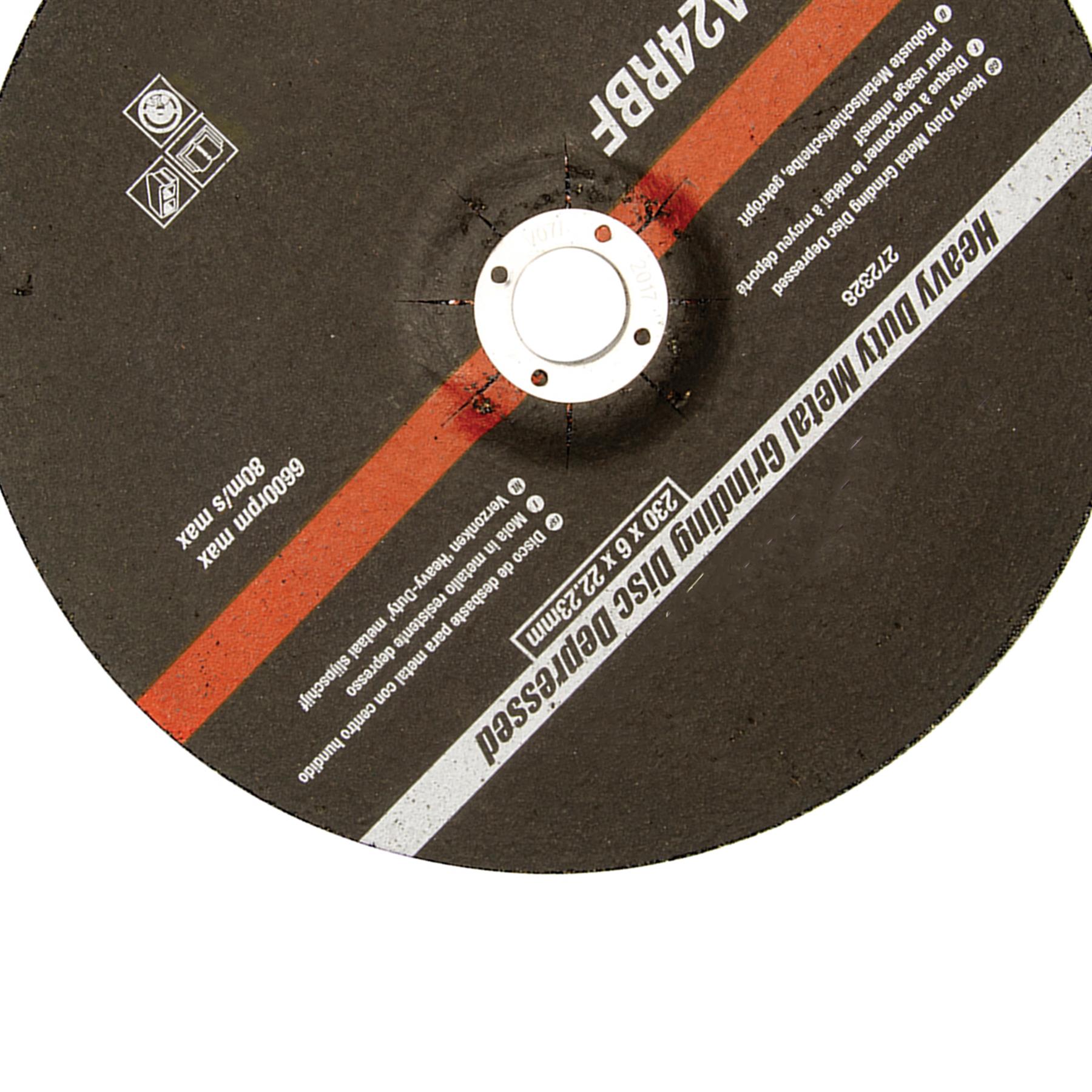 Heavy Duty Metal Grinding Disc Depressed 230 x 6 x 22.23mm Angle Grinder Cutting